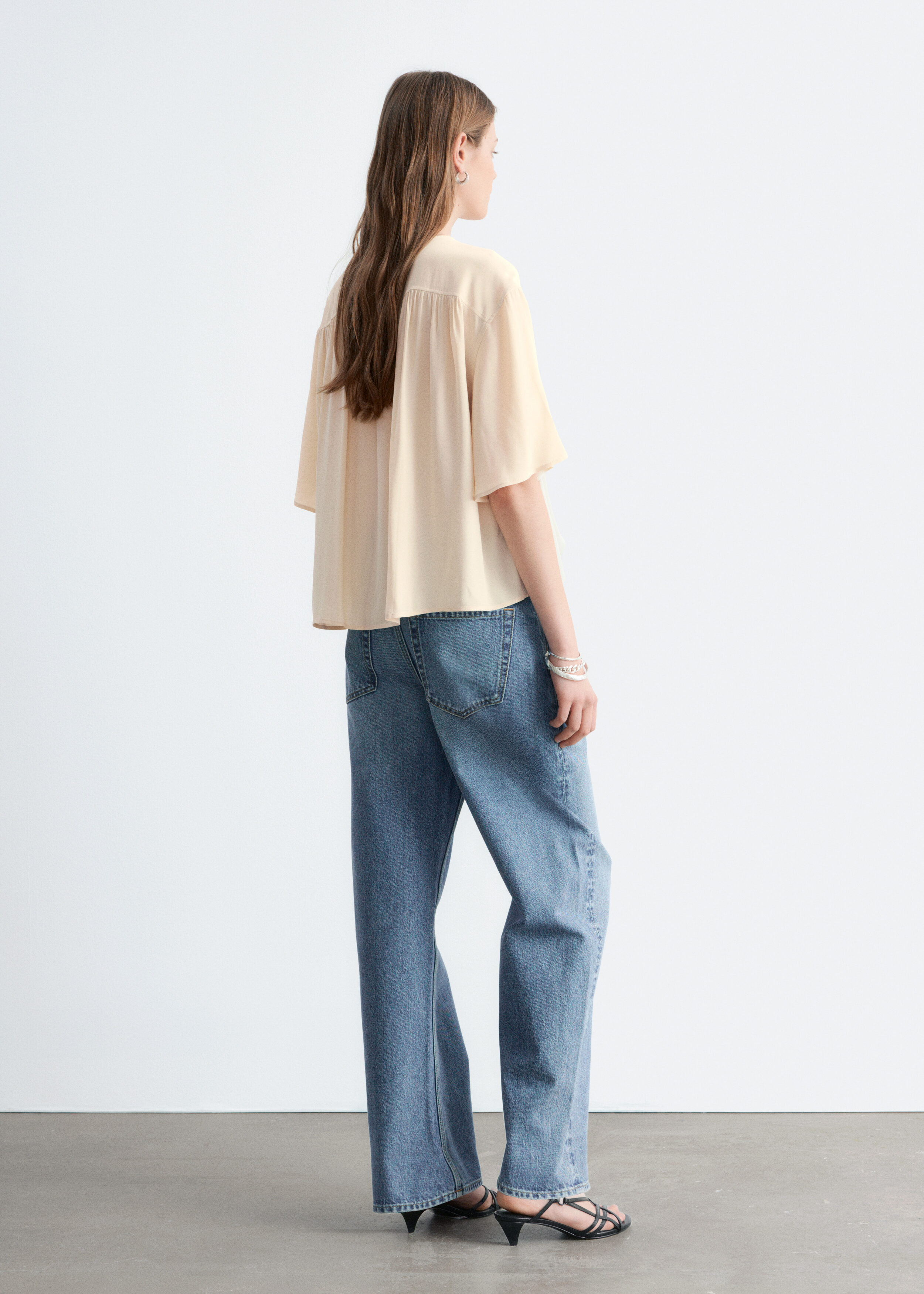 & Other Stories GATHERED CREPE BLOUSE