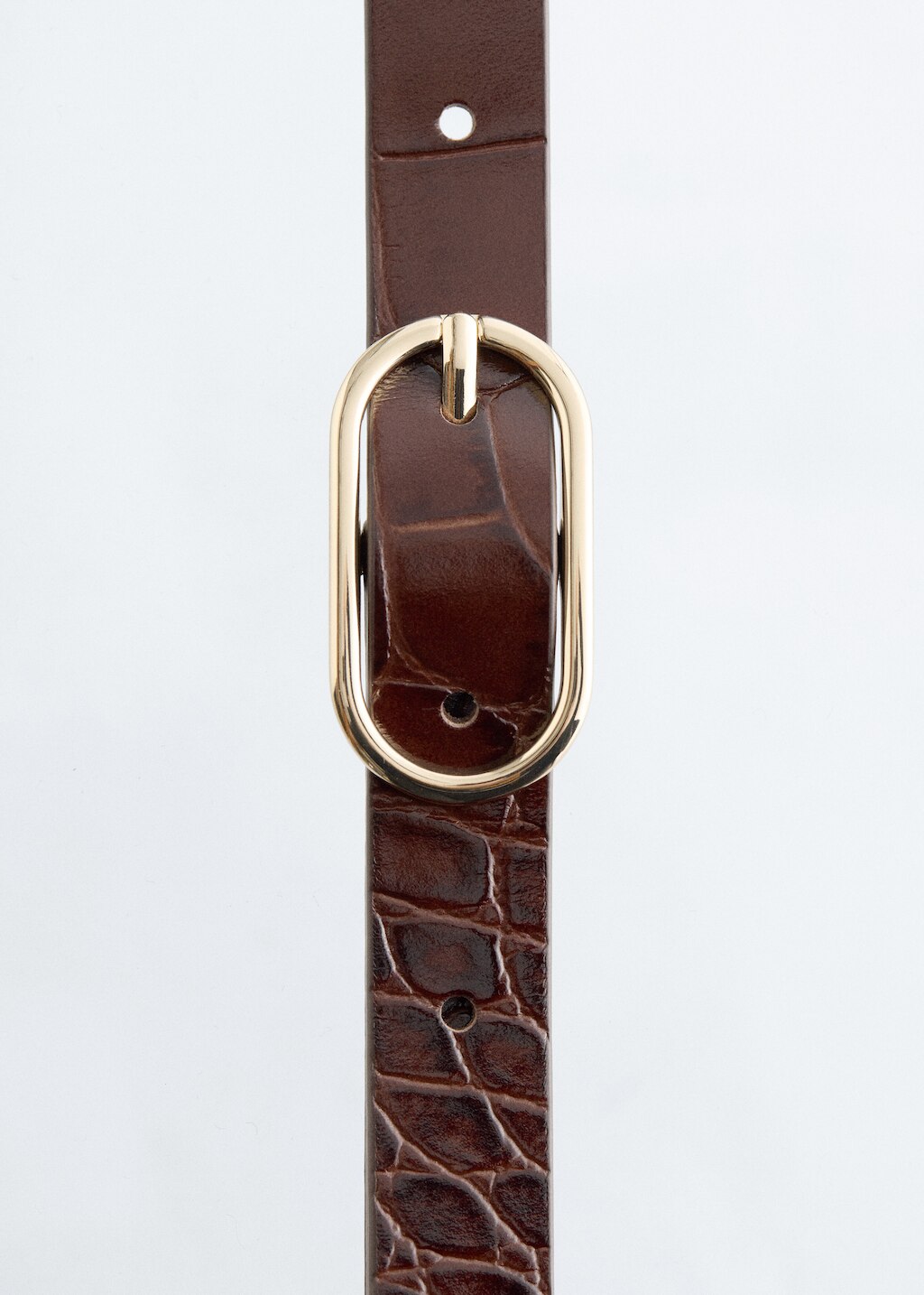 & Other Stories CROCO EFFECT SLIM LEATHER BELT
