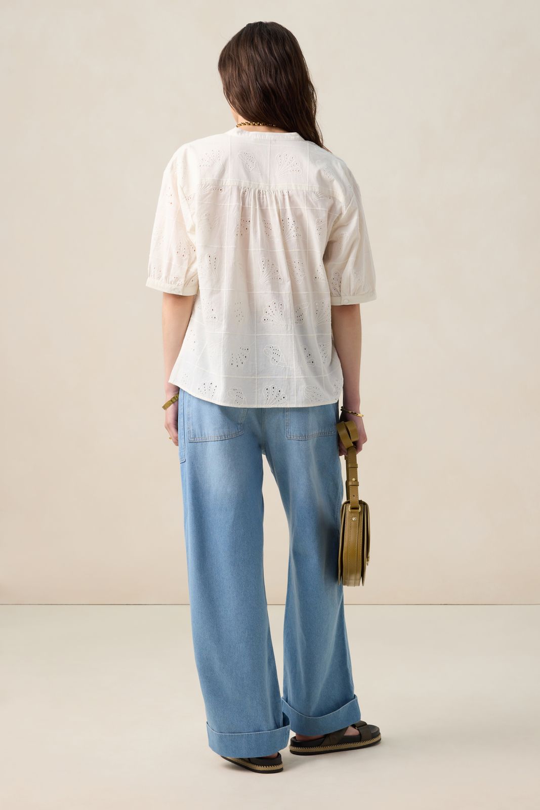 Witte blouse met embroidery