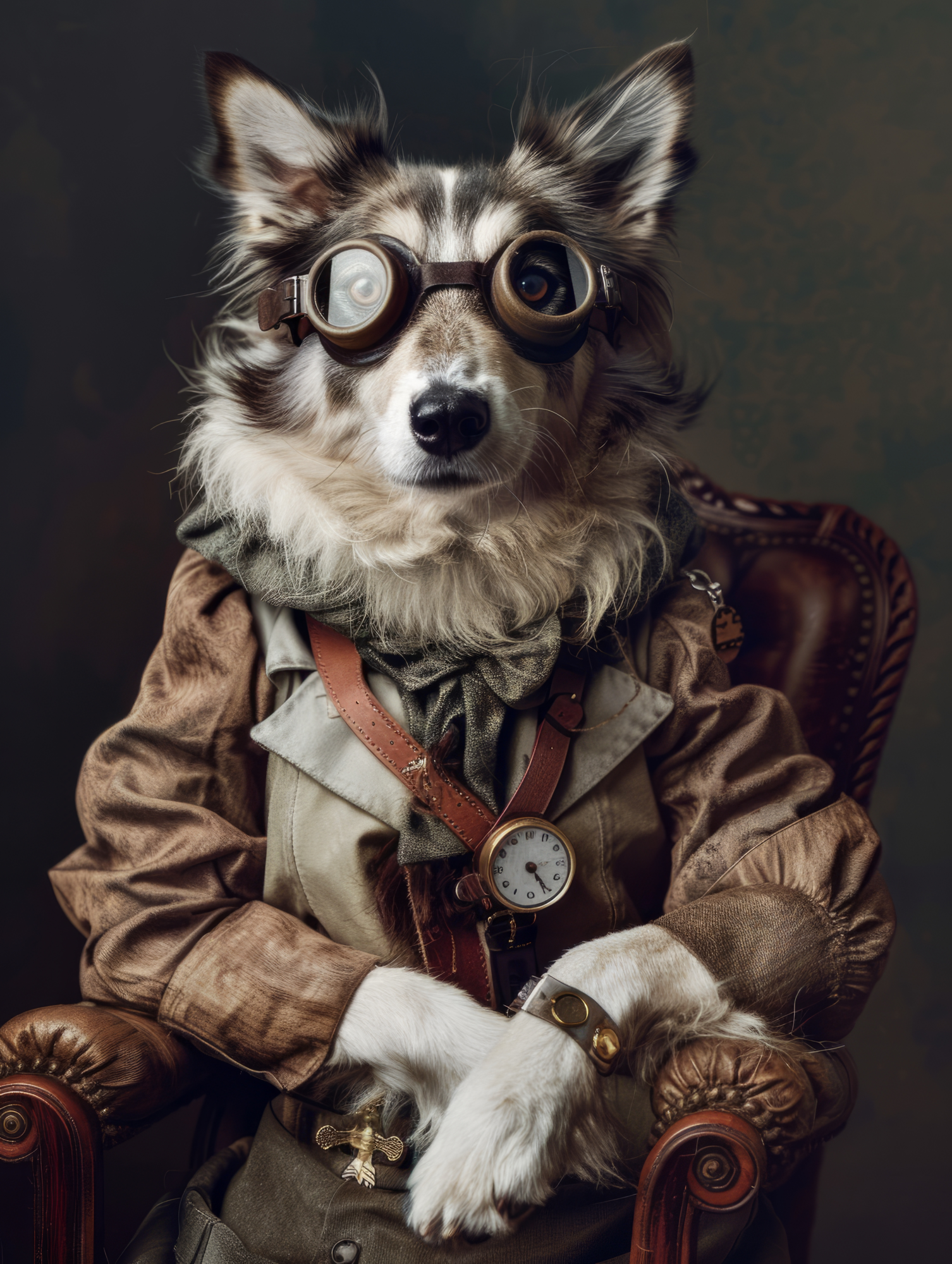 Canvas schilderij van een Noorse Lundehund 100x200 cm