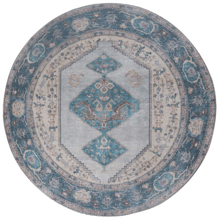 Vloerkleed Karaca - Blue 03 Rond ø120 cm