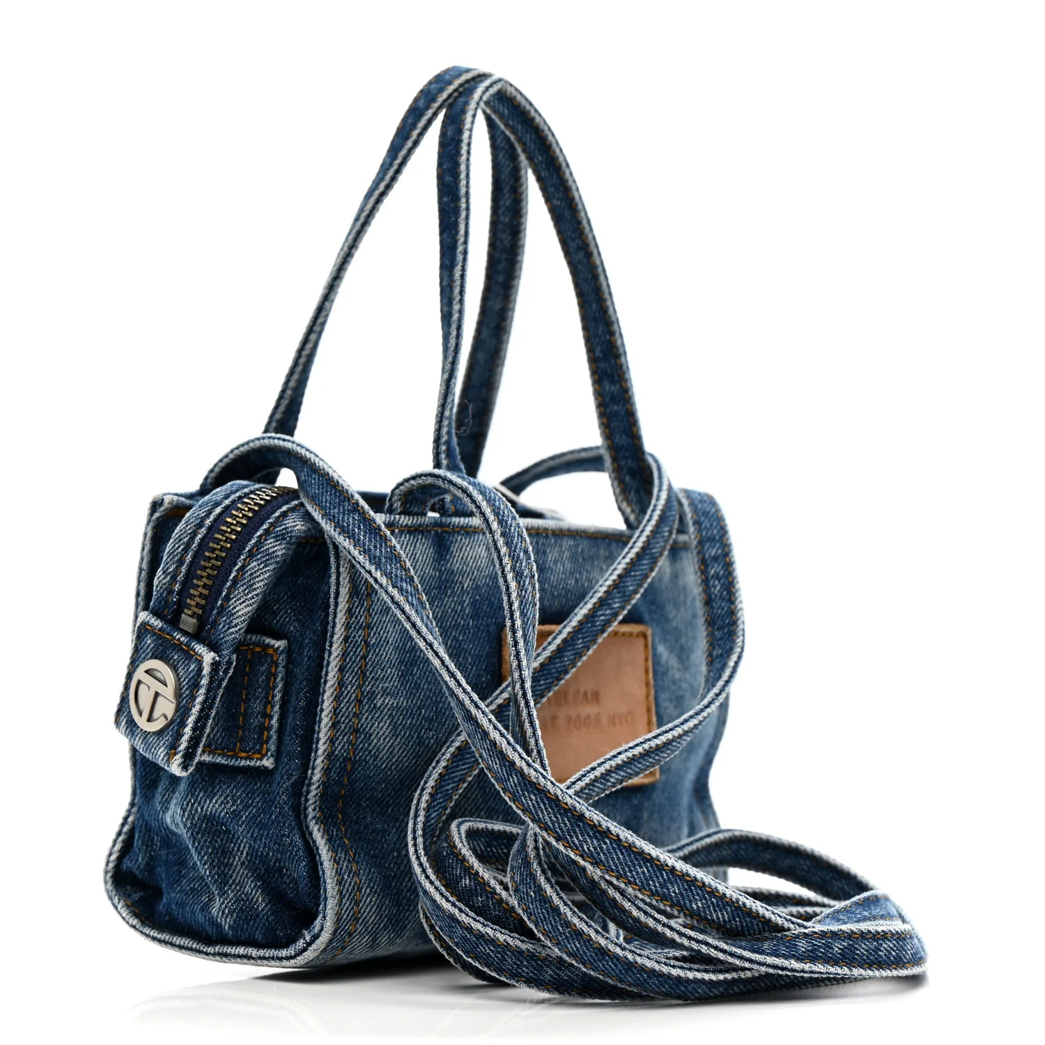 Denim Small Shopping Bag Blue - Top Club