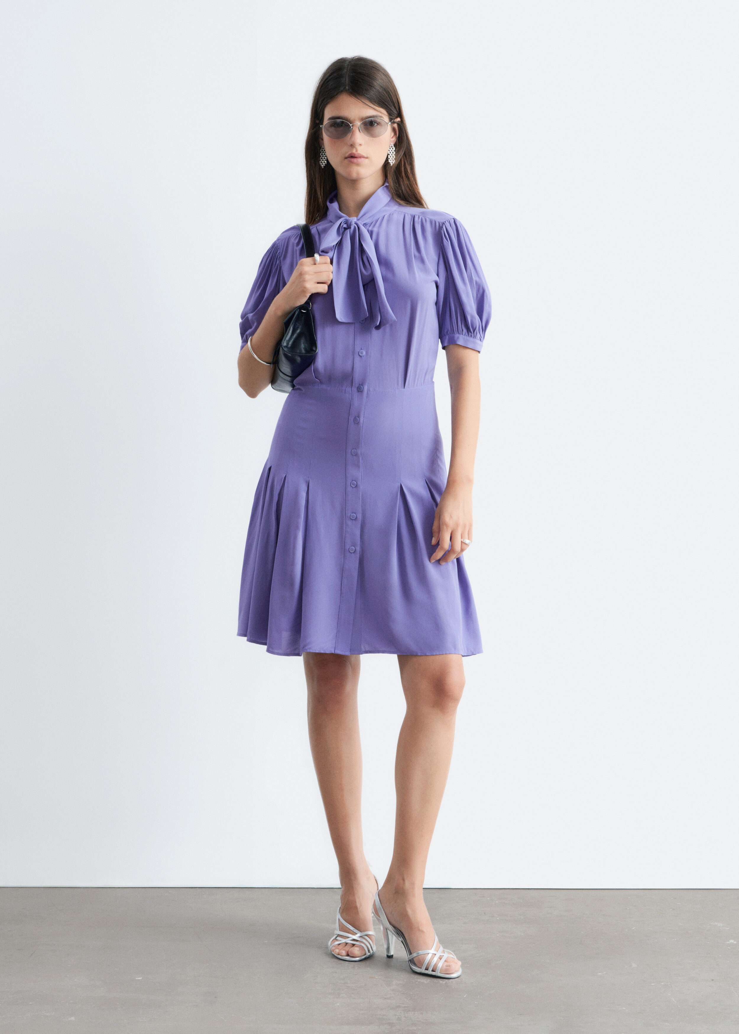 & Other Stories BOW-NECK MINI DRESS