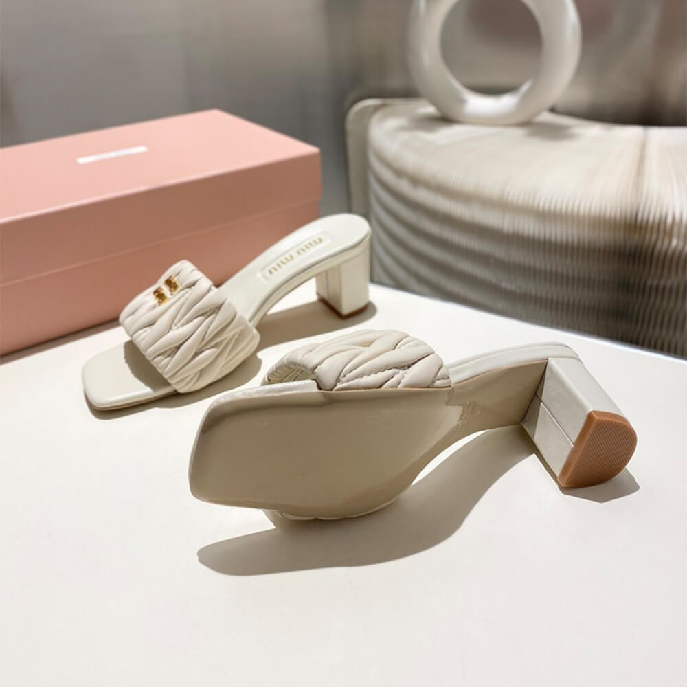 MiuMiu Matelass?? nappa leather slides - Top Club