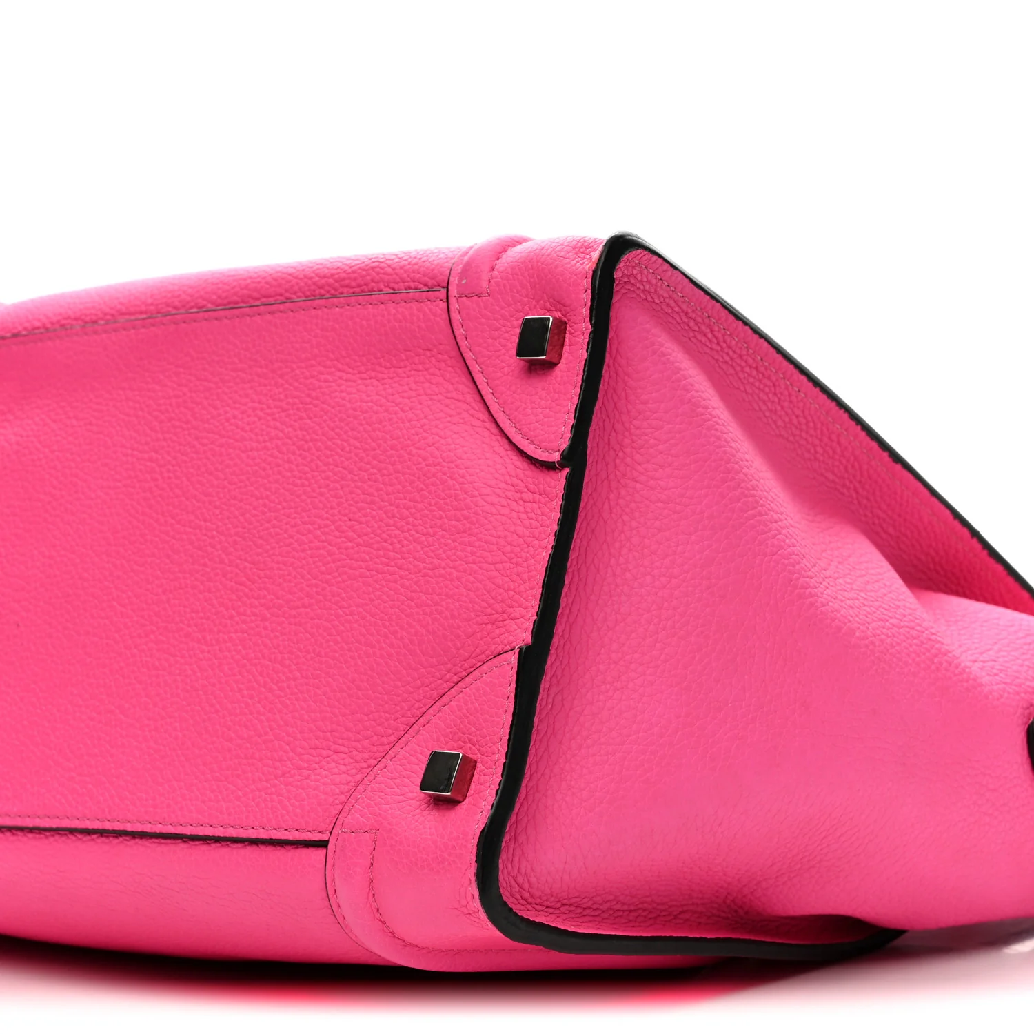 Drummed Calfskin Mini Luggage Fluo Pink - Top Club