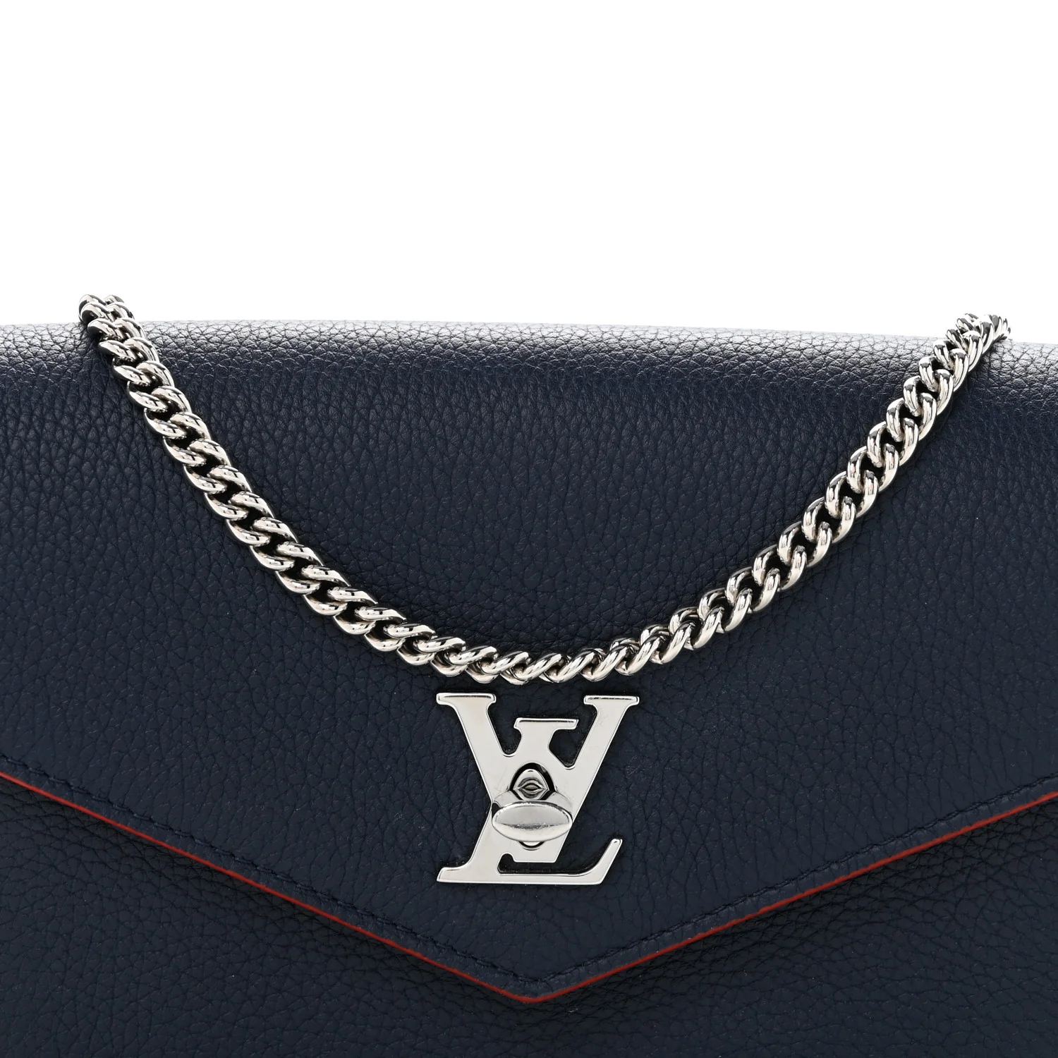 Soft Calfskin My Lockme Chain Pochette Marine Rouge - Top Club