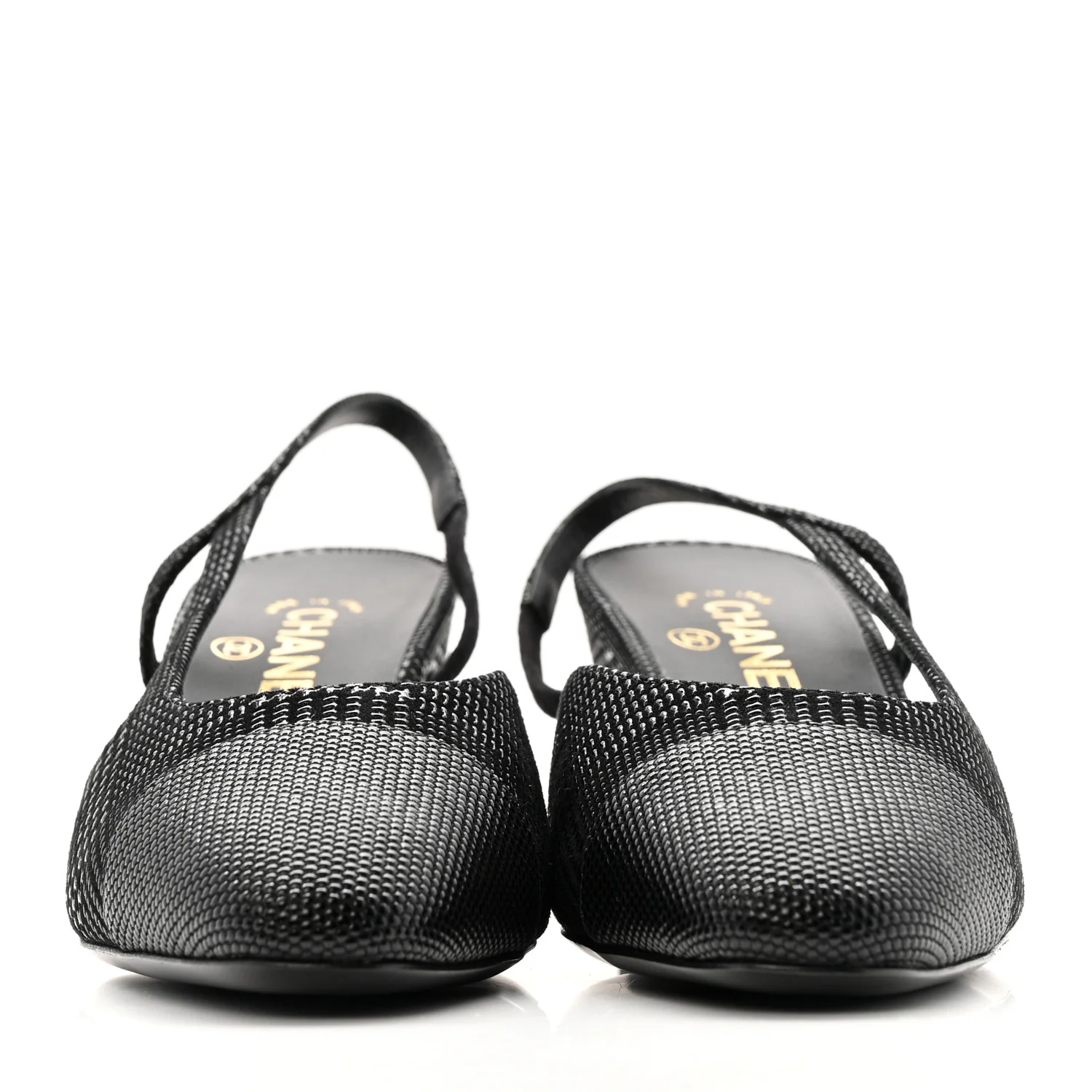 Suede Kidskin Cap Toe CC Slingback Pumps 39 Black - Top Club