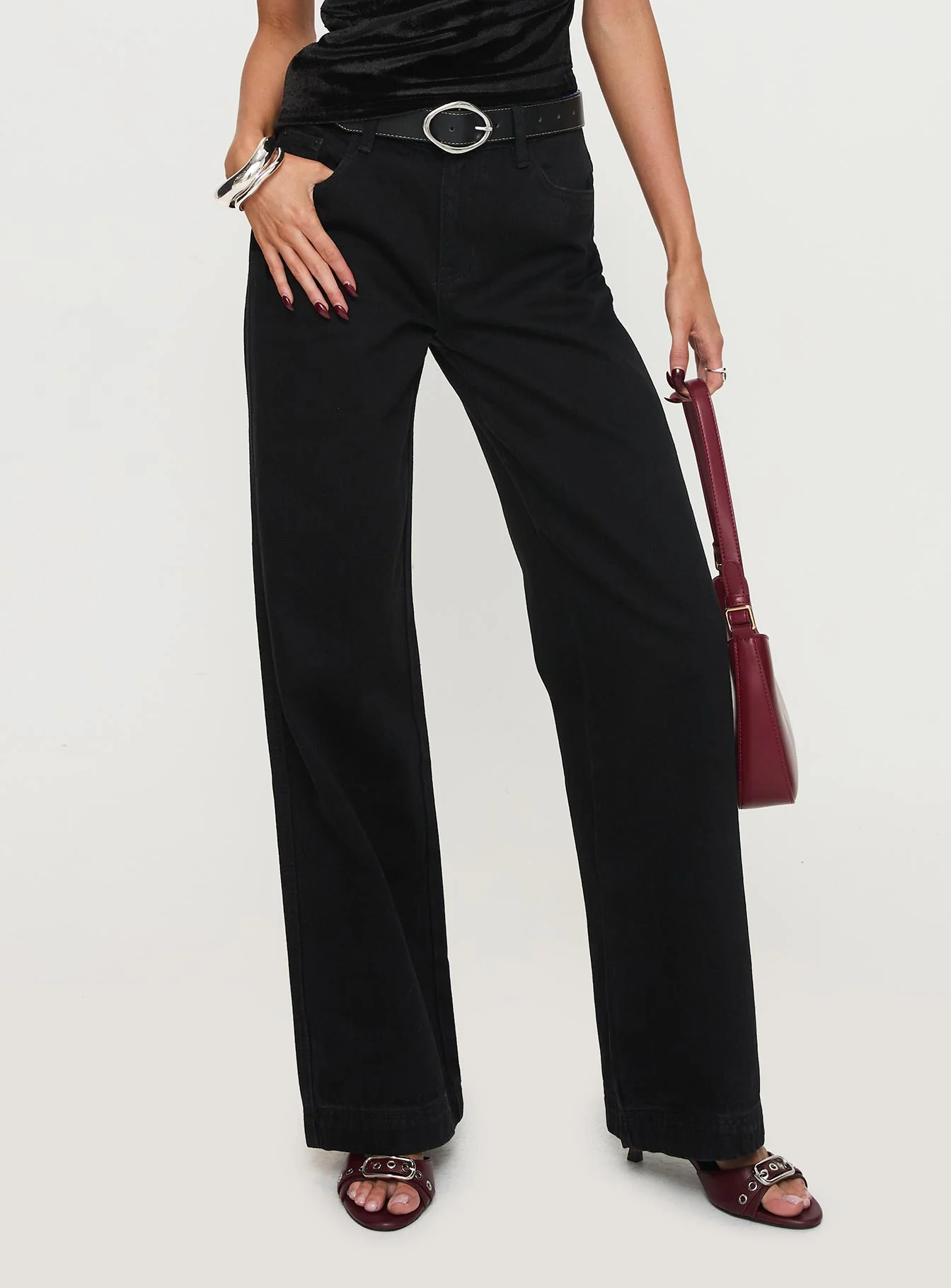 Jankins Low Rise Straight Leg Jeans Black