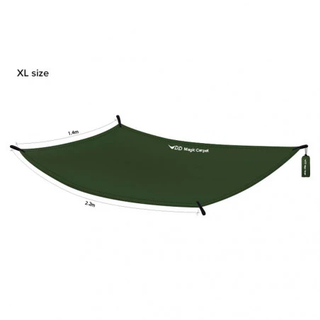 DD Hammocks Magic Carpet XL olive green - Buschcraft and camping flooring