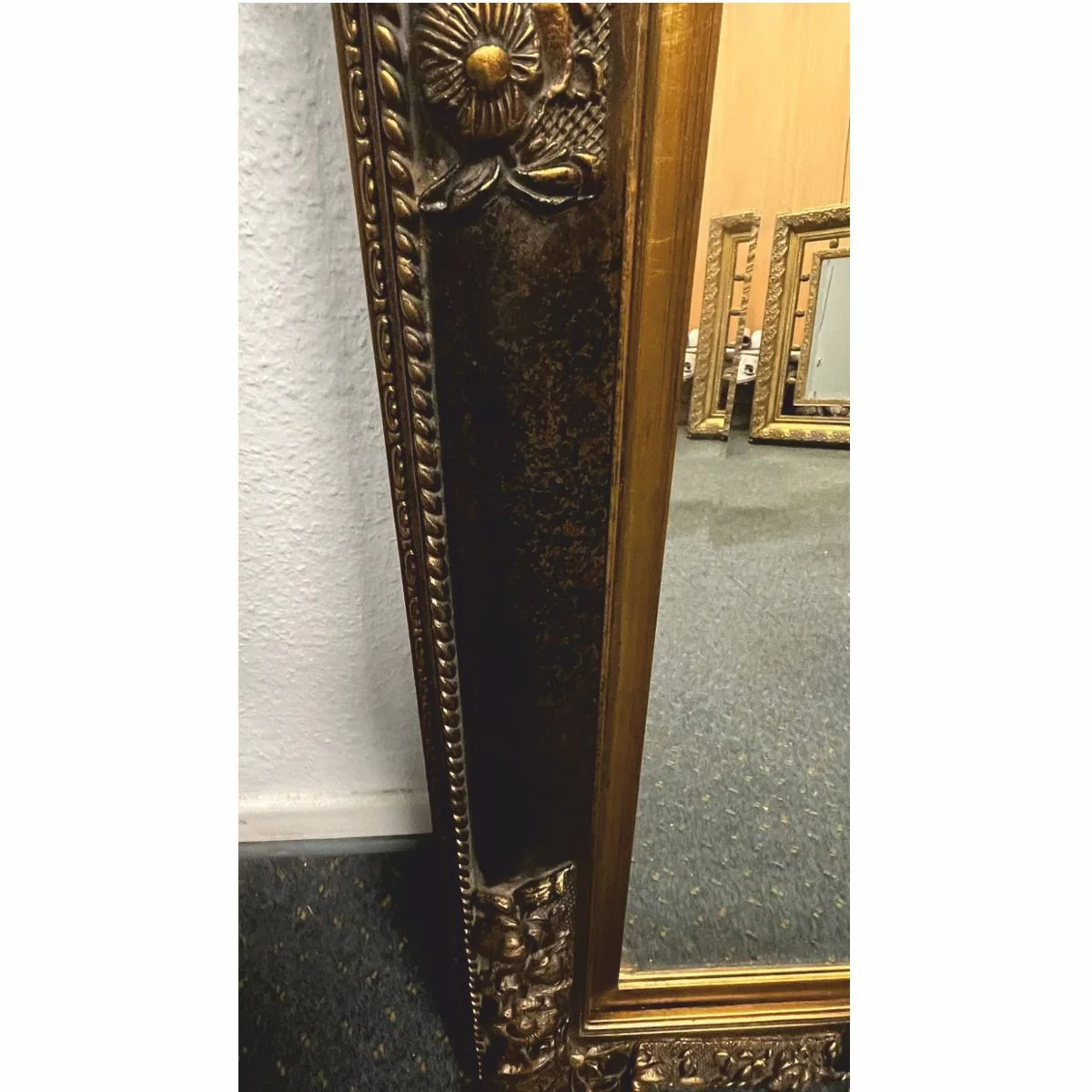 Baroque mirror black / antique gold H. 94 cm - Baroque style furniture