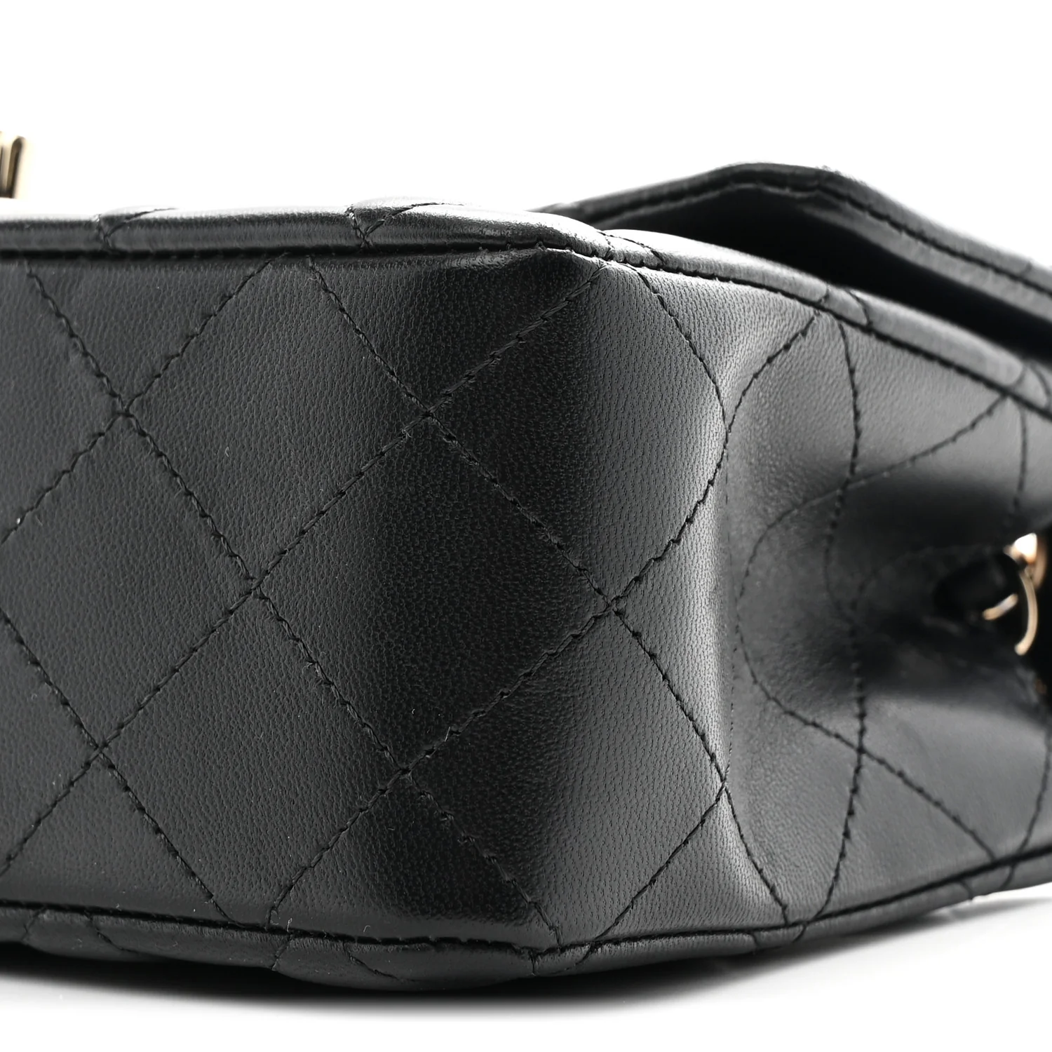 Lambskin Quilted Mini Rectangular Flap Black - Top Club