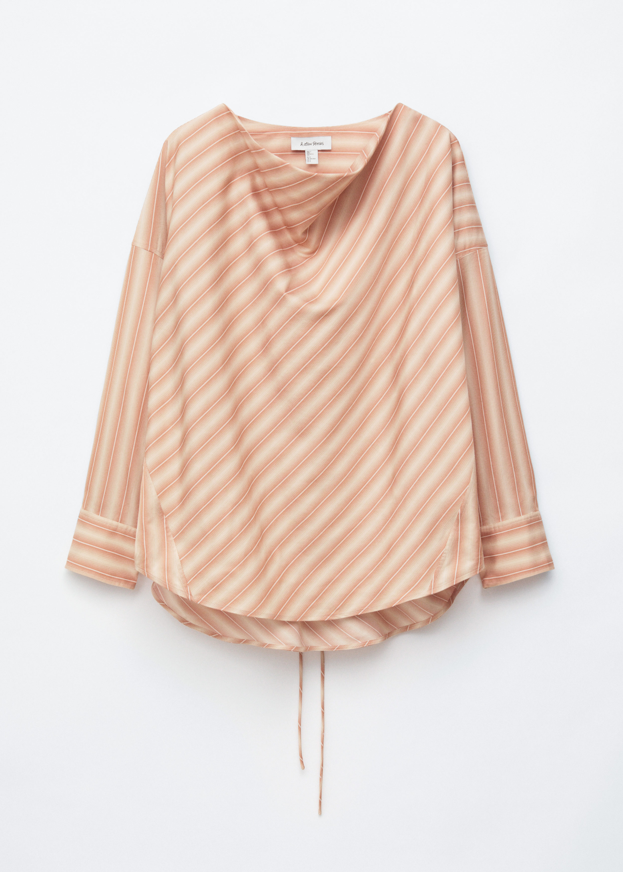& Other Stories STRIPED COWL-NECK BLOUSE