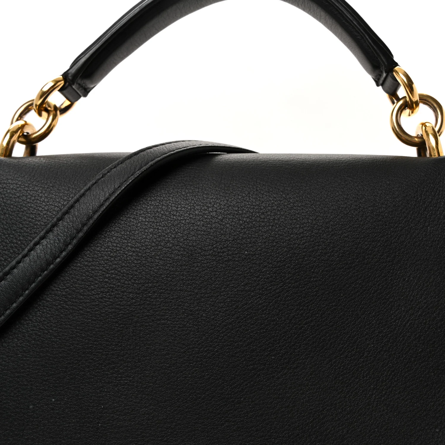 Calfskin Embossed Medium Margot Top Handle Satchel Black - Top Club