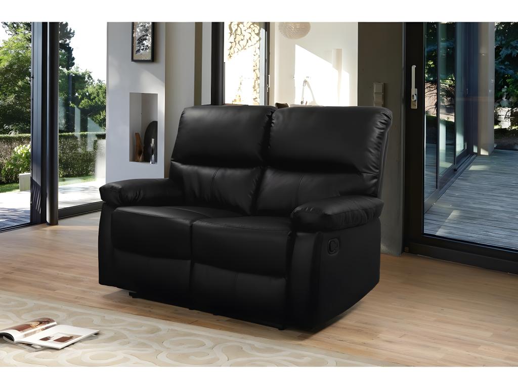 Sofá reclinable 2 plazas - color negro