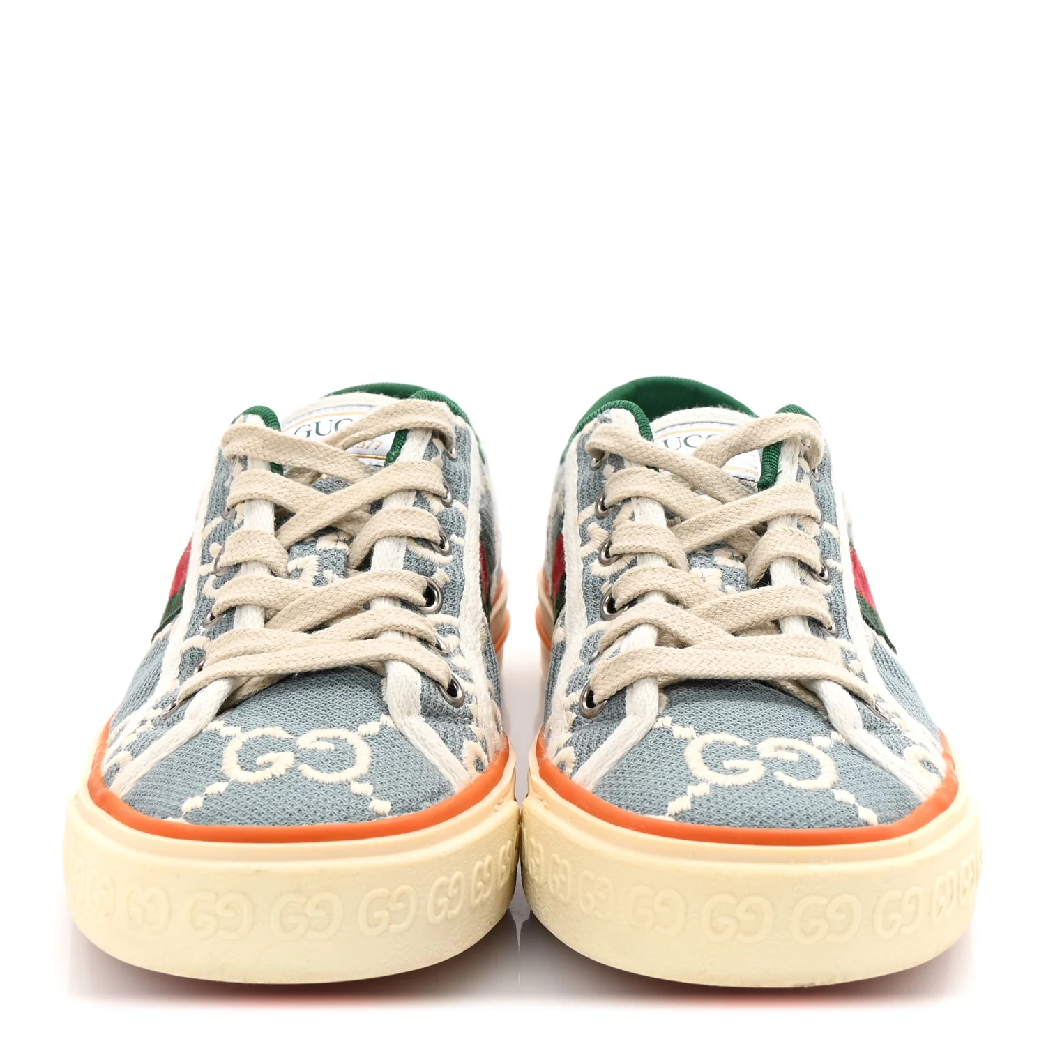 Cotton GG Monogram Web Womens 1977 Tennis Sneakers 37 Philod Ivory Mystic White - Top Club