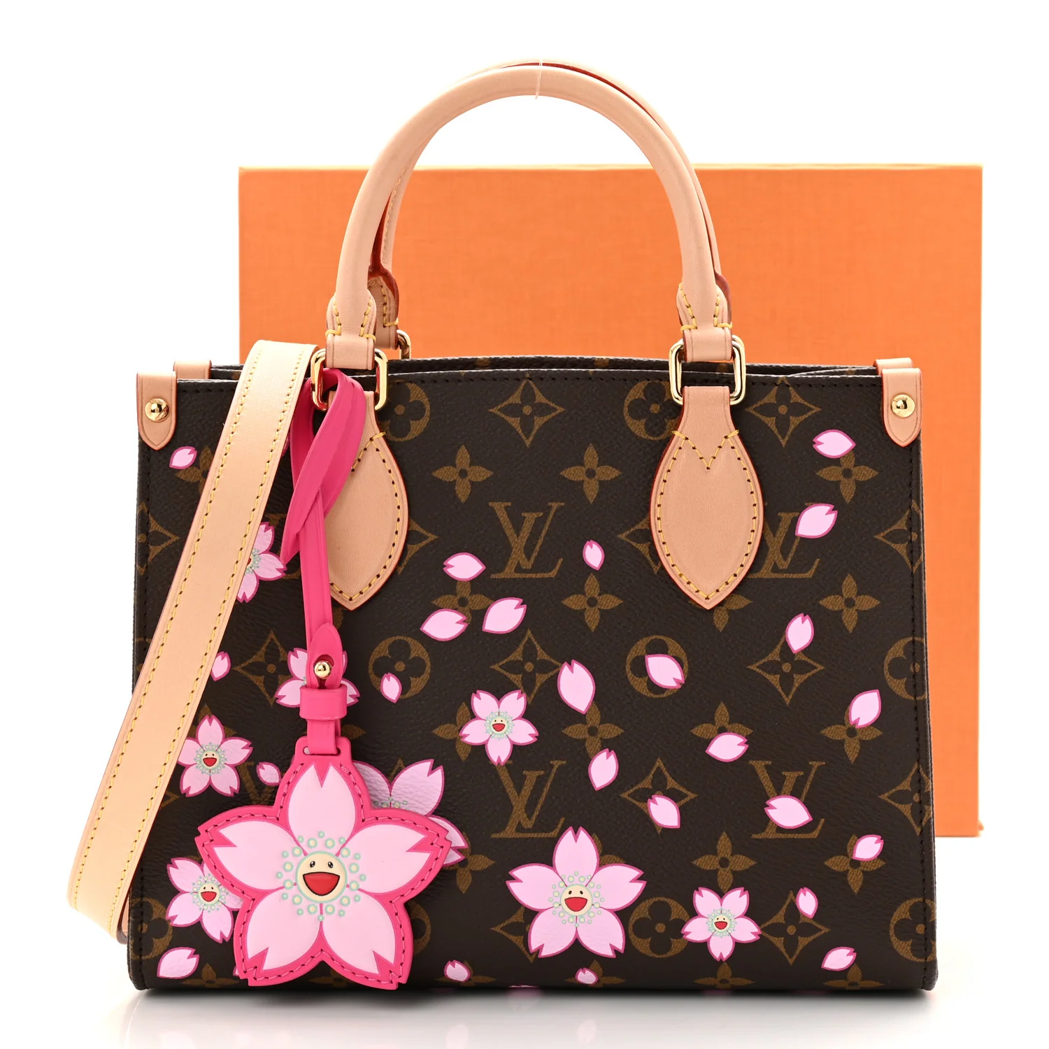 LV X TM Monogram Cherry Blossom Onthego PM Sakura Brown - Top Club