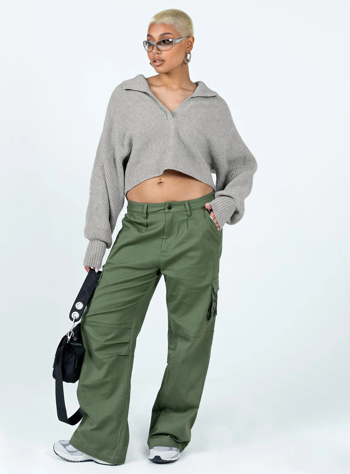 Tiara Cropped Sweater Grey