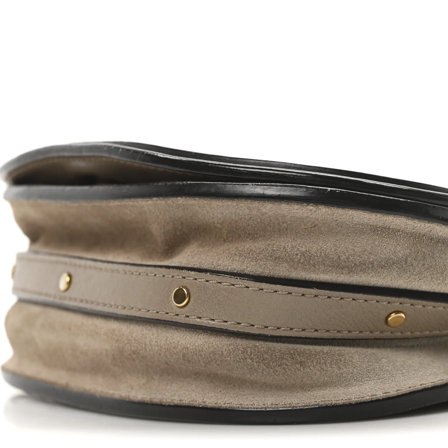 Calfskin Suede Small Nile Bracelet Bag Motty Grey - Top Club