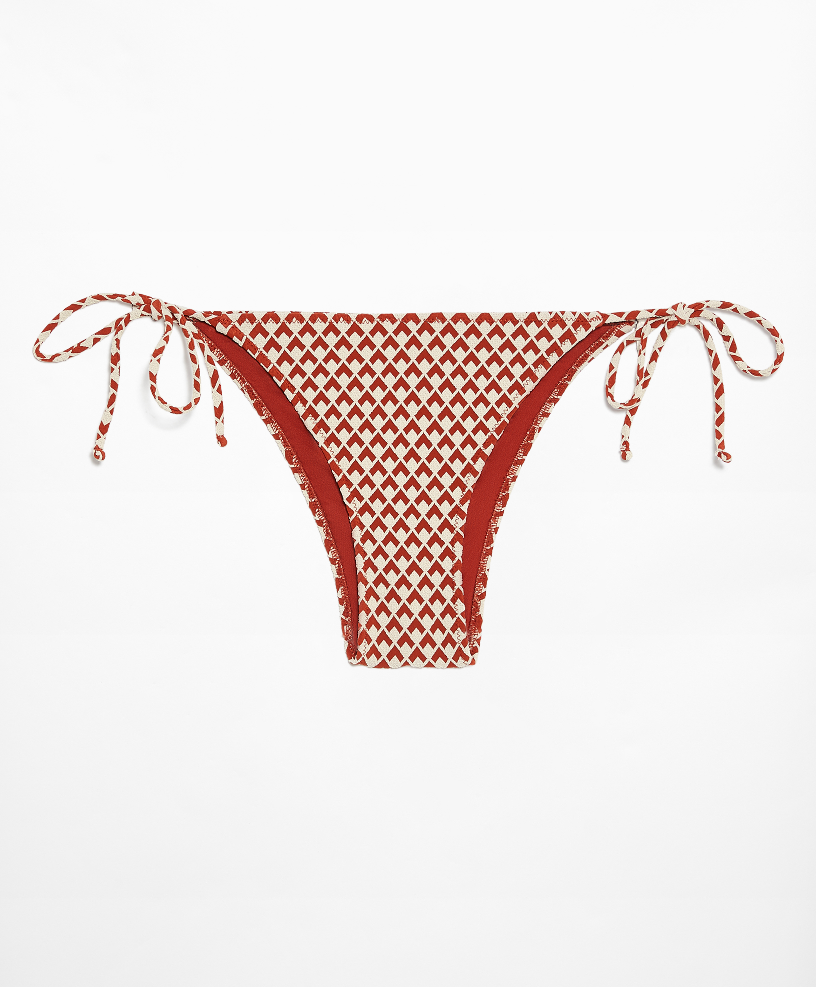 OYSHO Geometric jacquard medium-coverage bikini briefs with ties