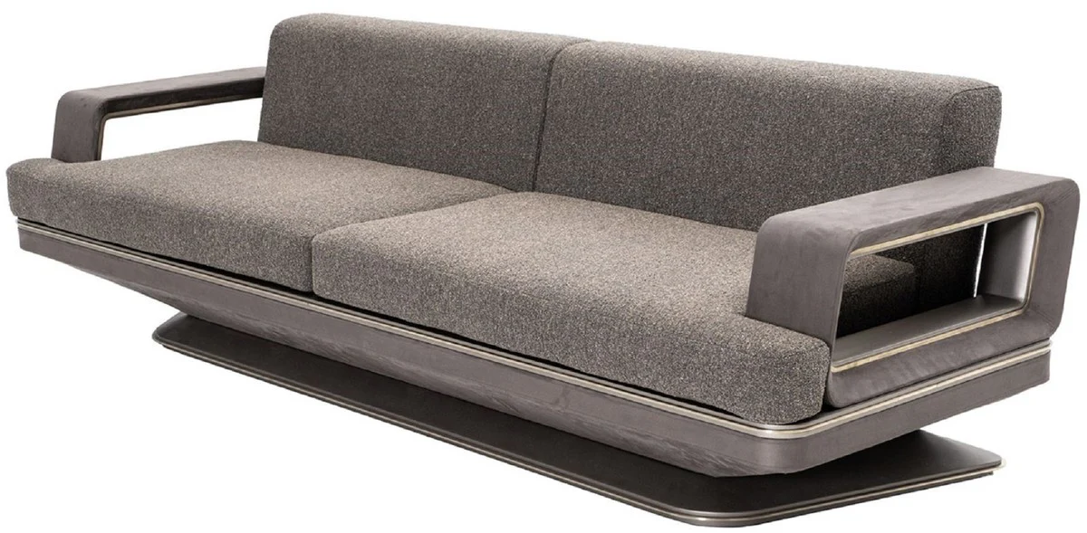 Luxury sofa gray / silver 270 x 94 x H. 76 cm - Living room sofa - Hotel sofa - Living room furniture - Living room furniture - Hotel furniture - Luxury furniture - Luxury furniture