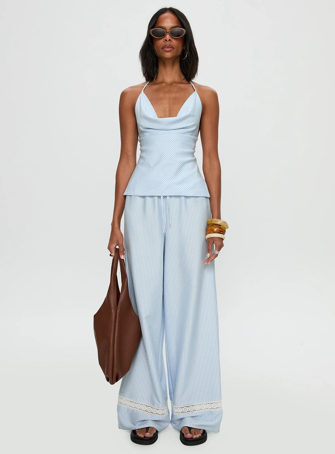 Summer Too Hot Pant Blue Stripe