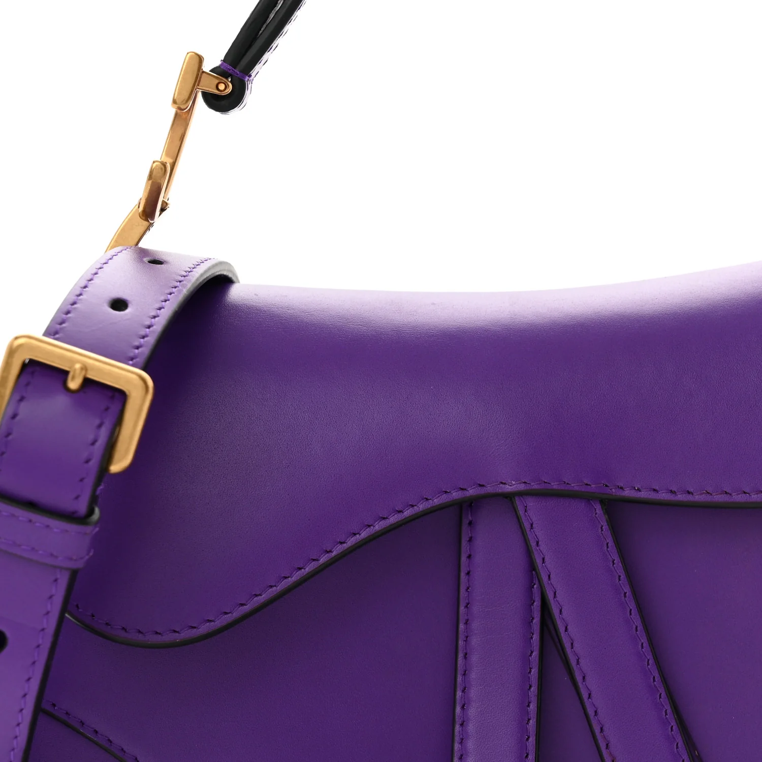 Supple Calfskin Mini Saddle Bag Purple - Top Club