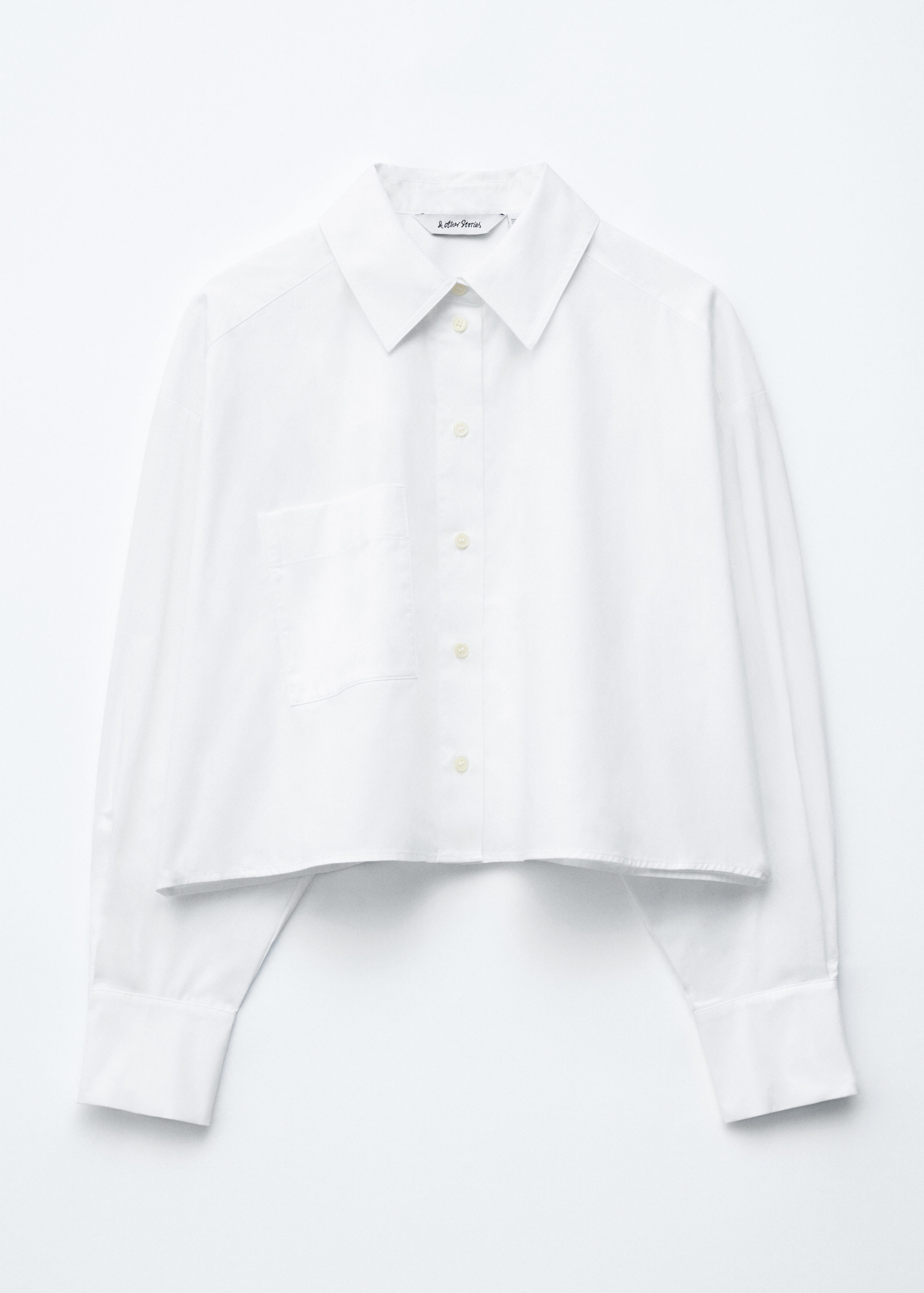 & Other Stories CROPPED OVERSIZED COTTON SHIRT