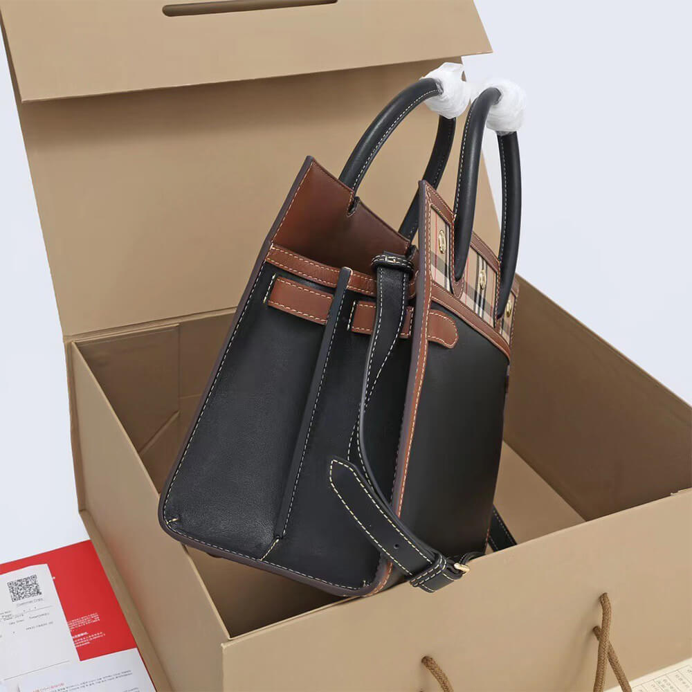 Small Vintage Check Two Handle Title Bag - Top Club