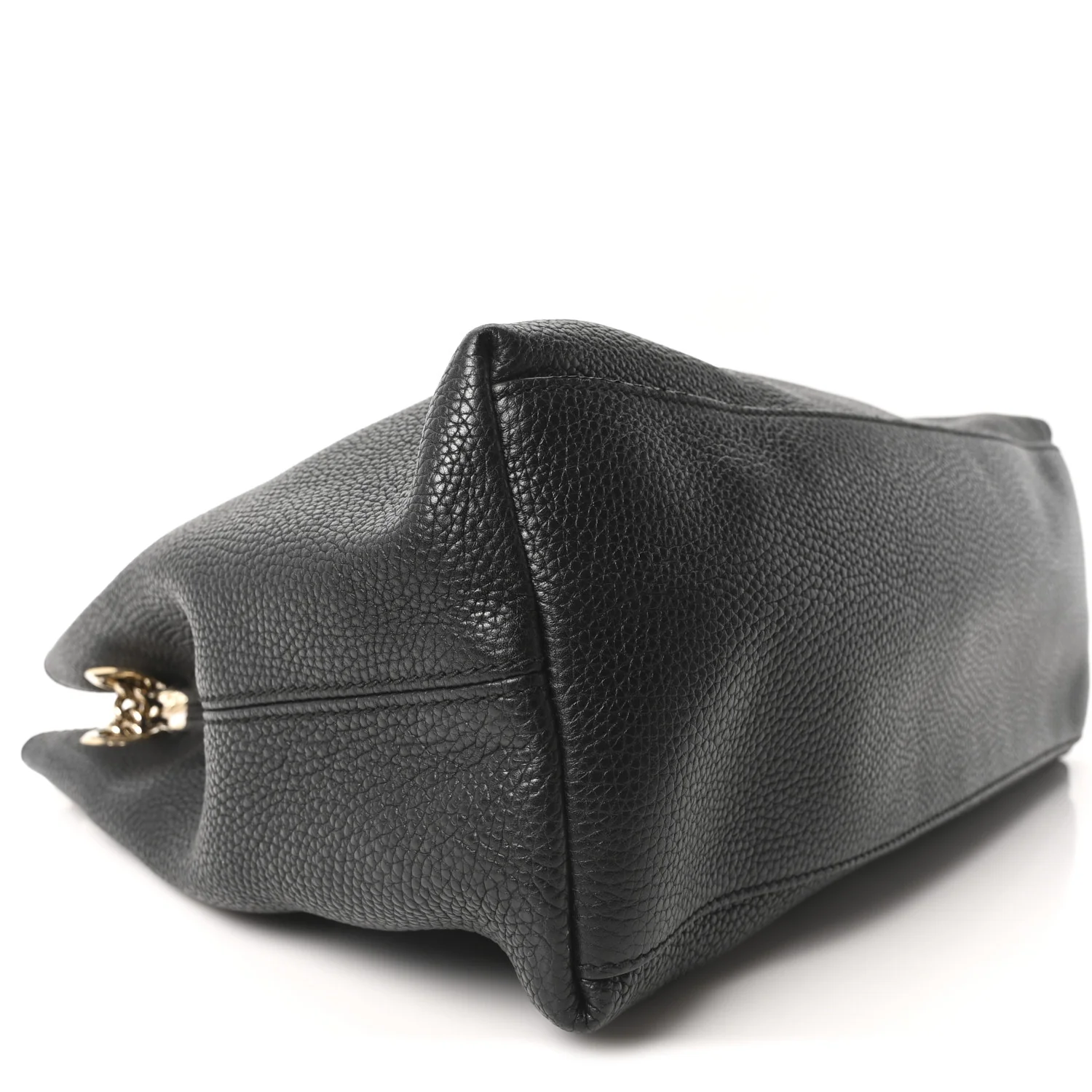 Pebbled Calfskin Medium Soho Chain Shoulder Bag Black - Top Club
