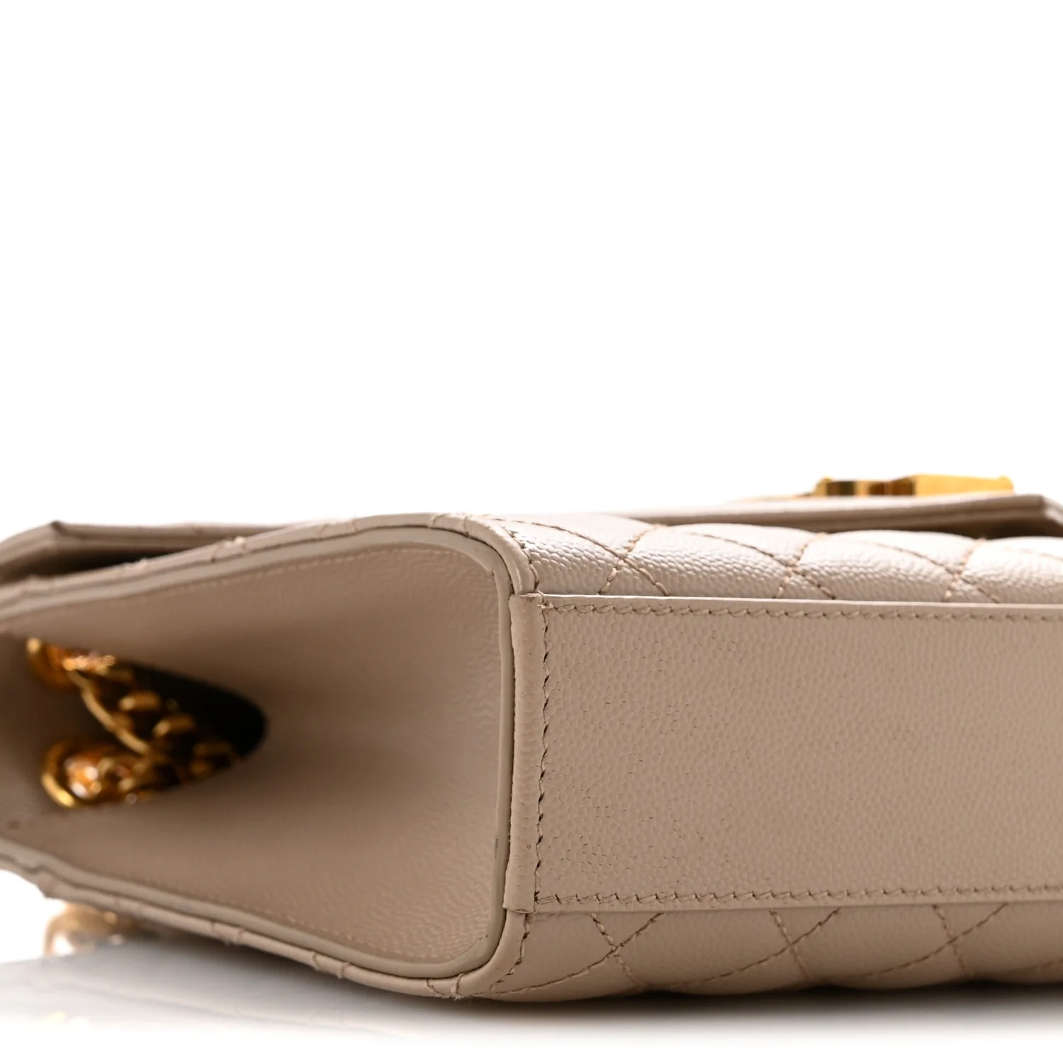Grain De Poudre Textured Mixed Matelasse Medium Triquilt Monogram Satchel Dark Beige - Top Club
