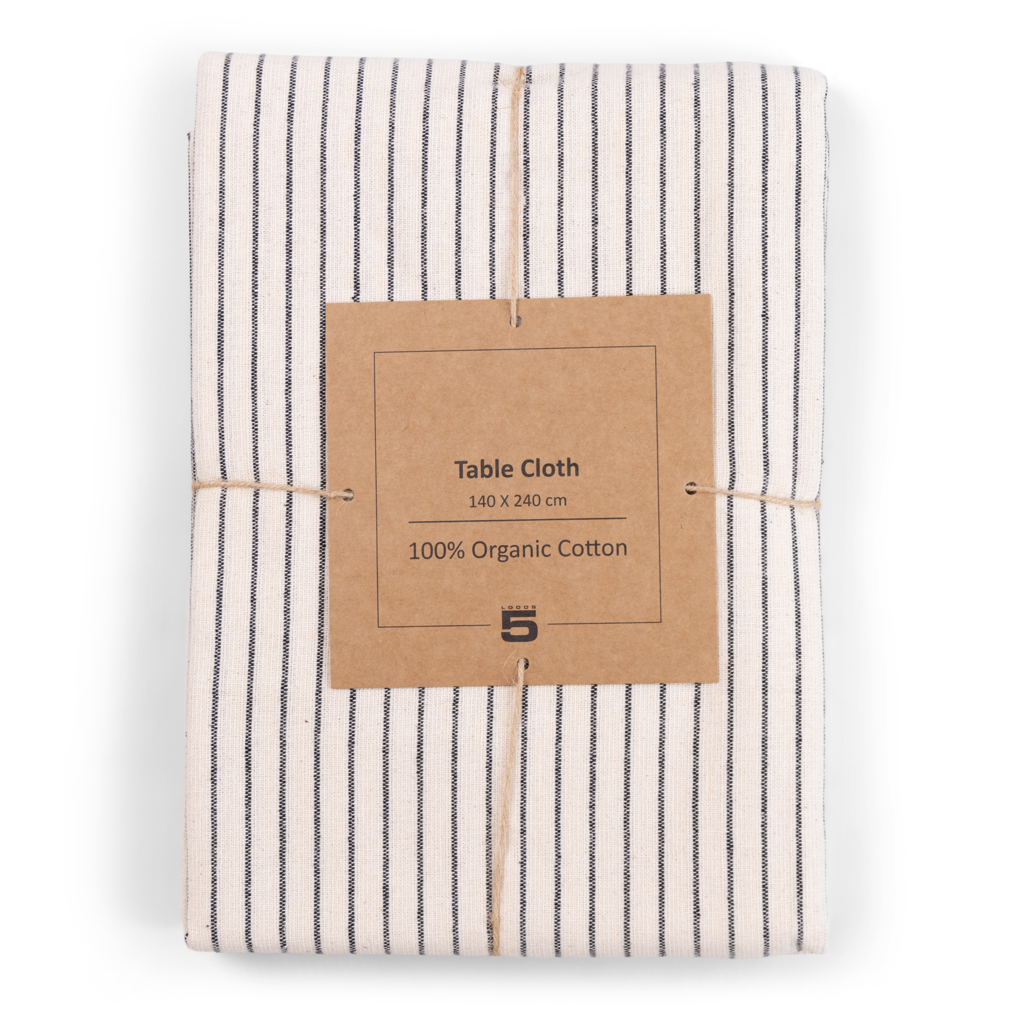 Tafelkleed Amy natural black 240x140 cm