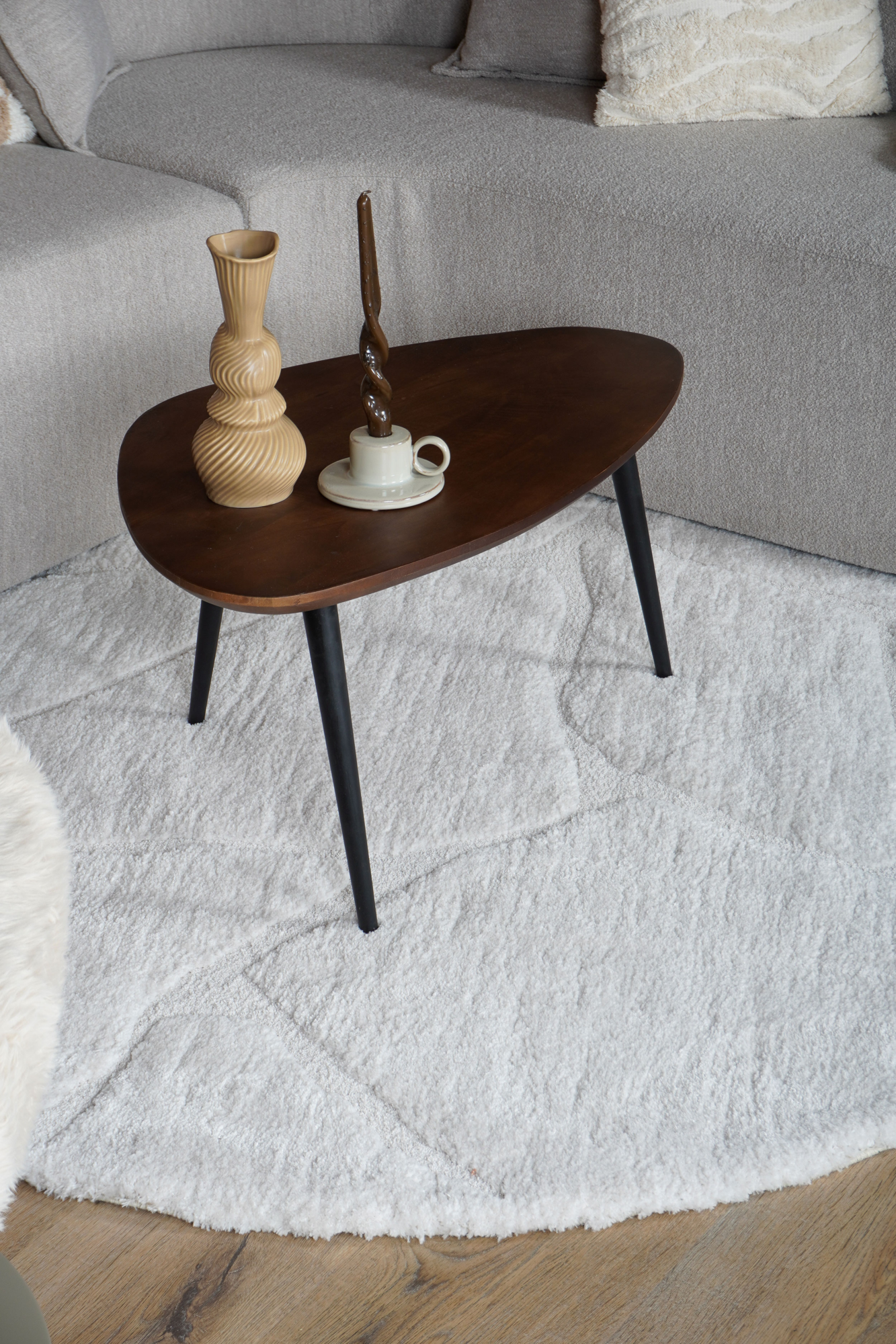 Vloerkleed Macy Ø160 cm cream