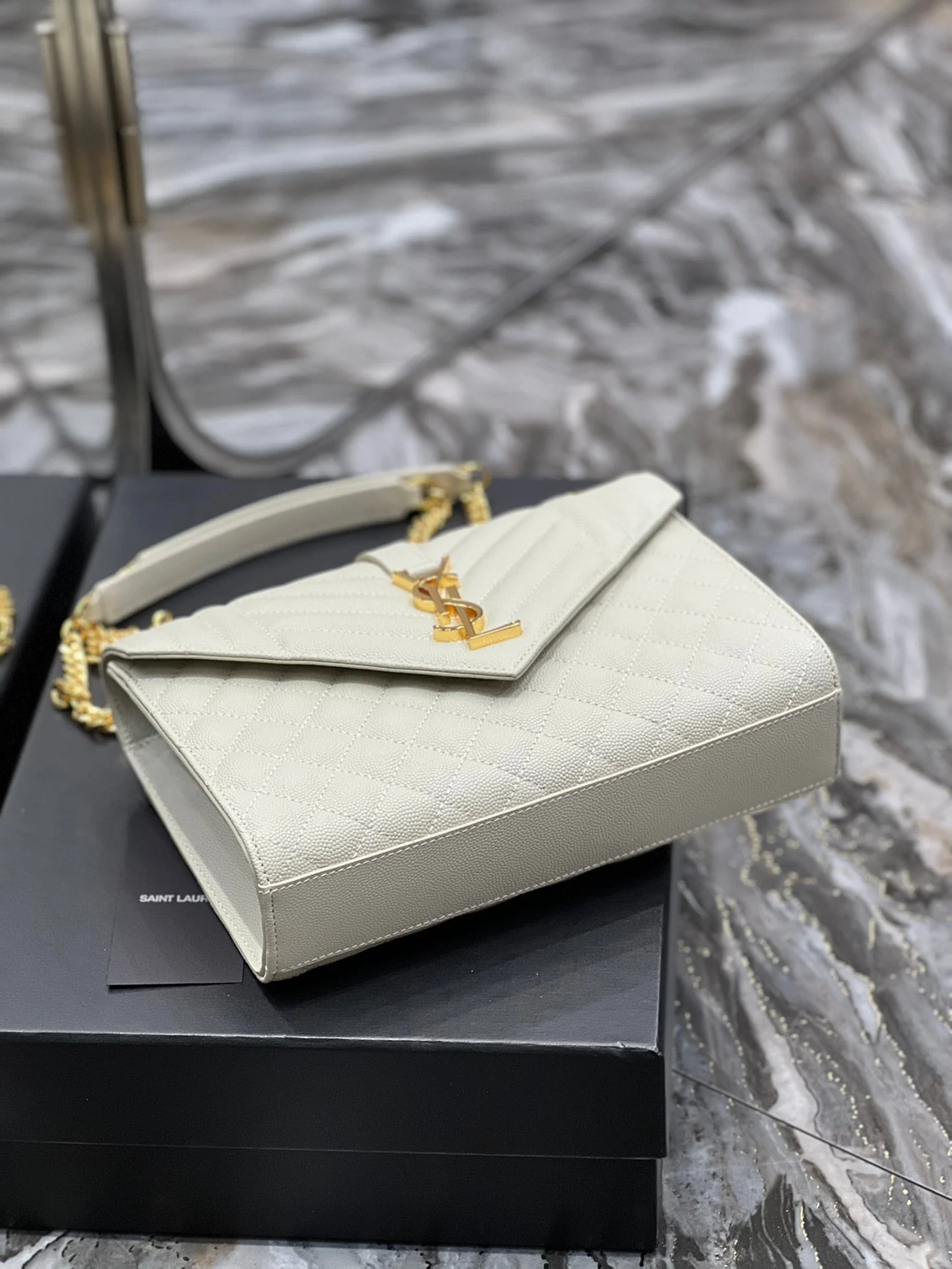 Ysl Envelope Bag Medium White 487206 - Top Club