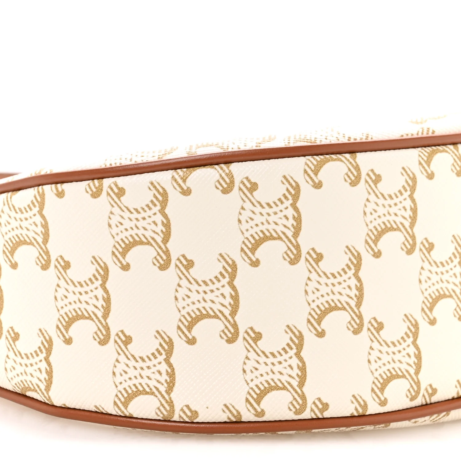 Canvas Calfskin Ava Triomphe Shoulder Bag White - Top Club