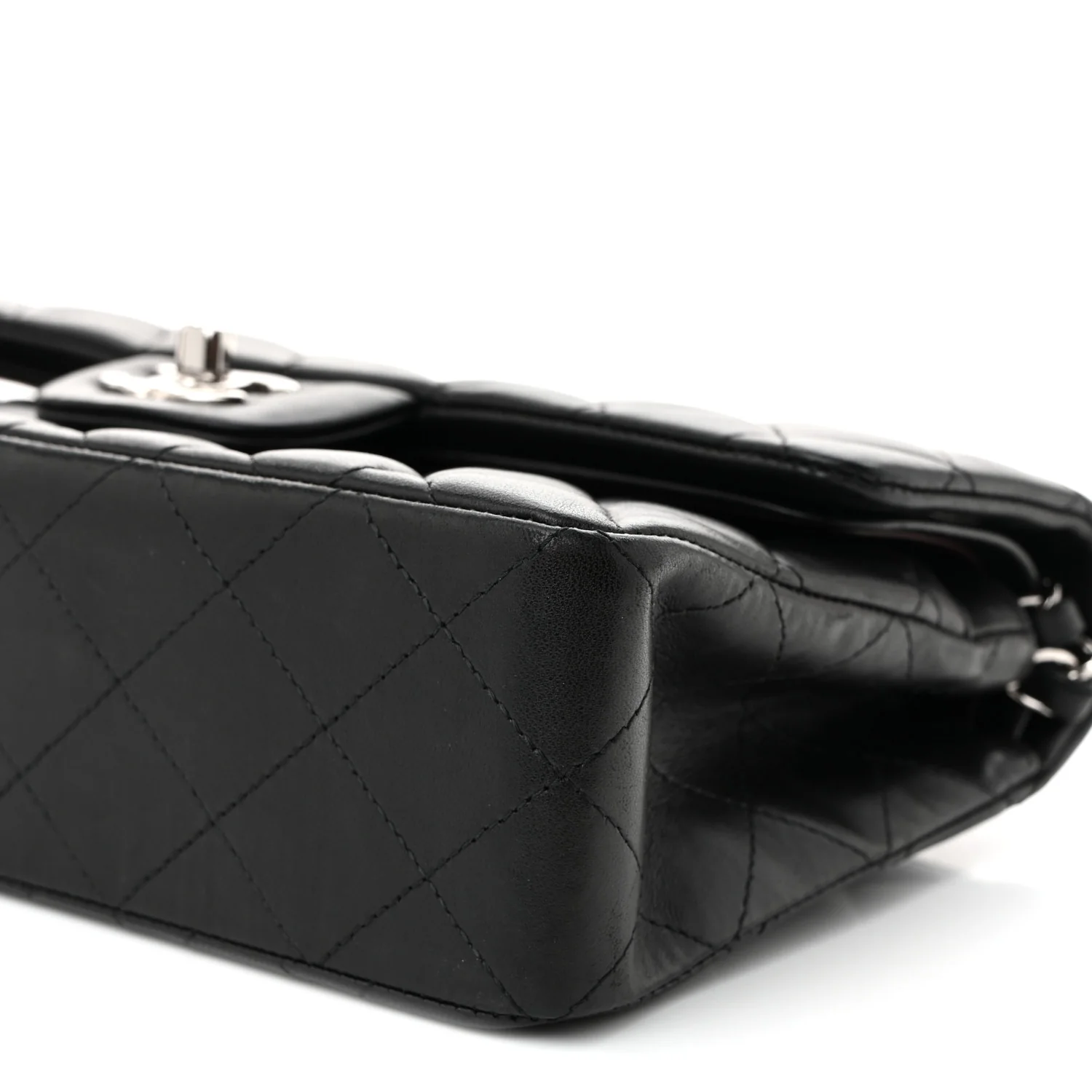Lambskin Quilted Small Double Flap Black - Top Club
