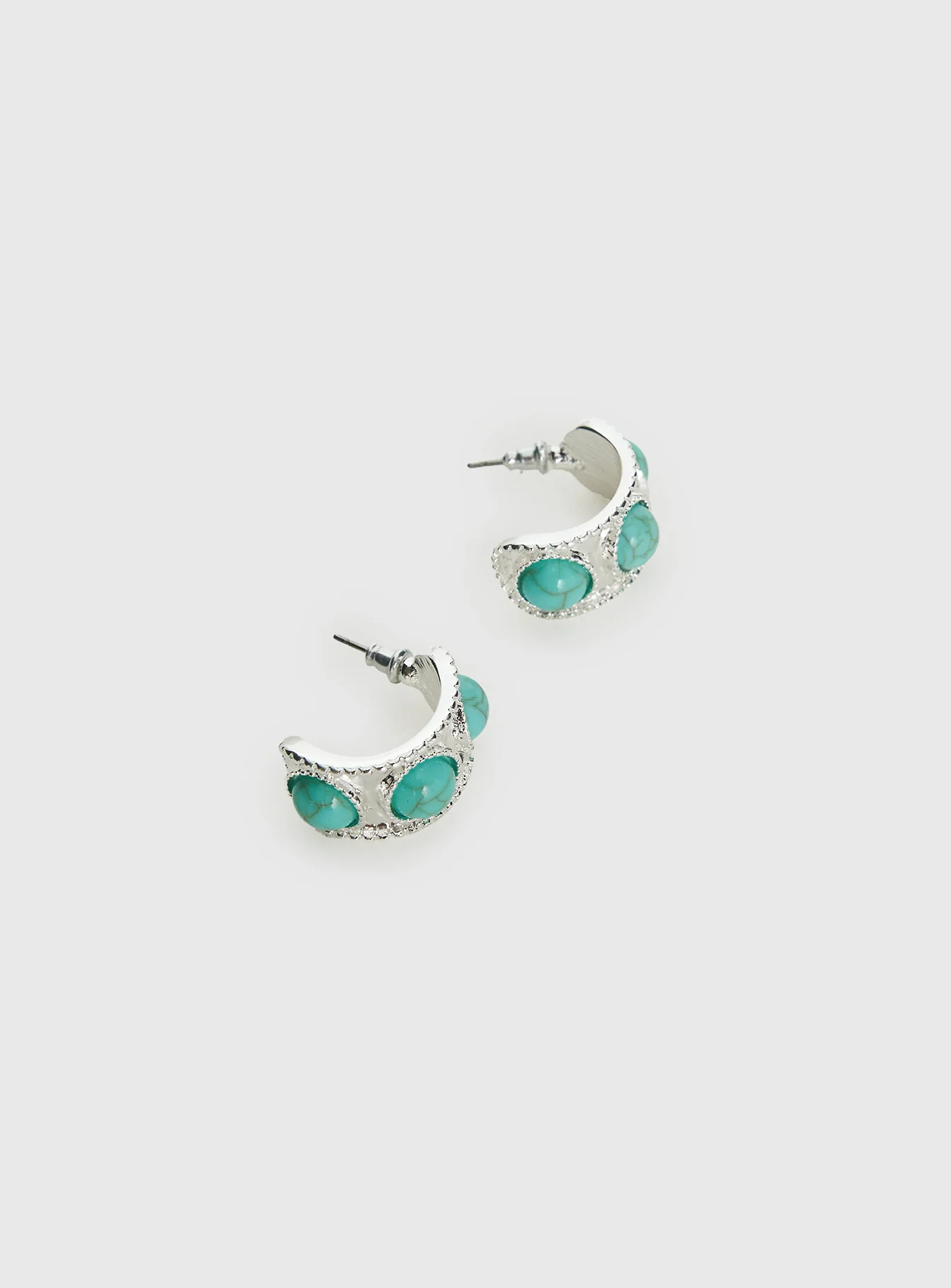 Endellion Hoop Earrings Silver / Turqouise