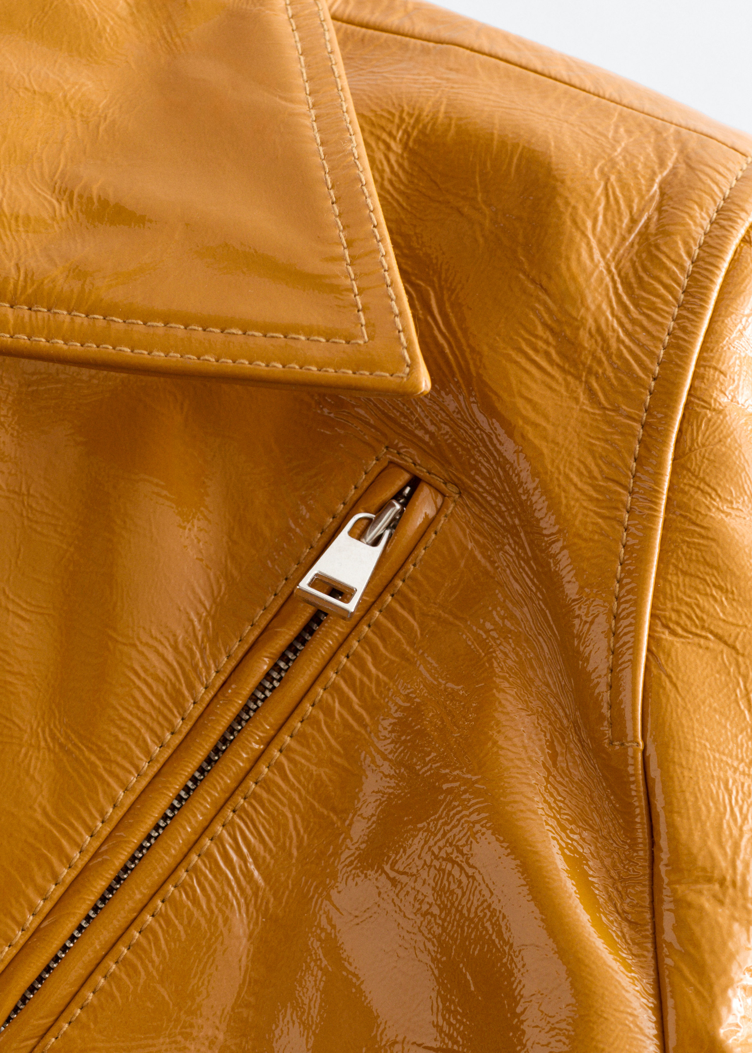 & Other Stories PATENT LEATHER BIKER JACKET