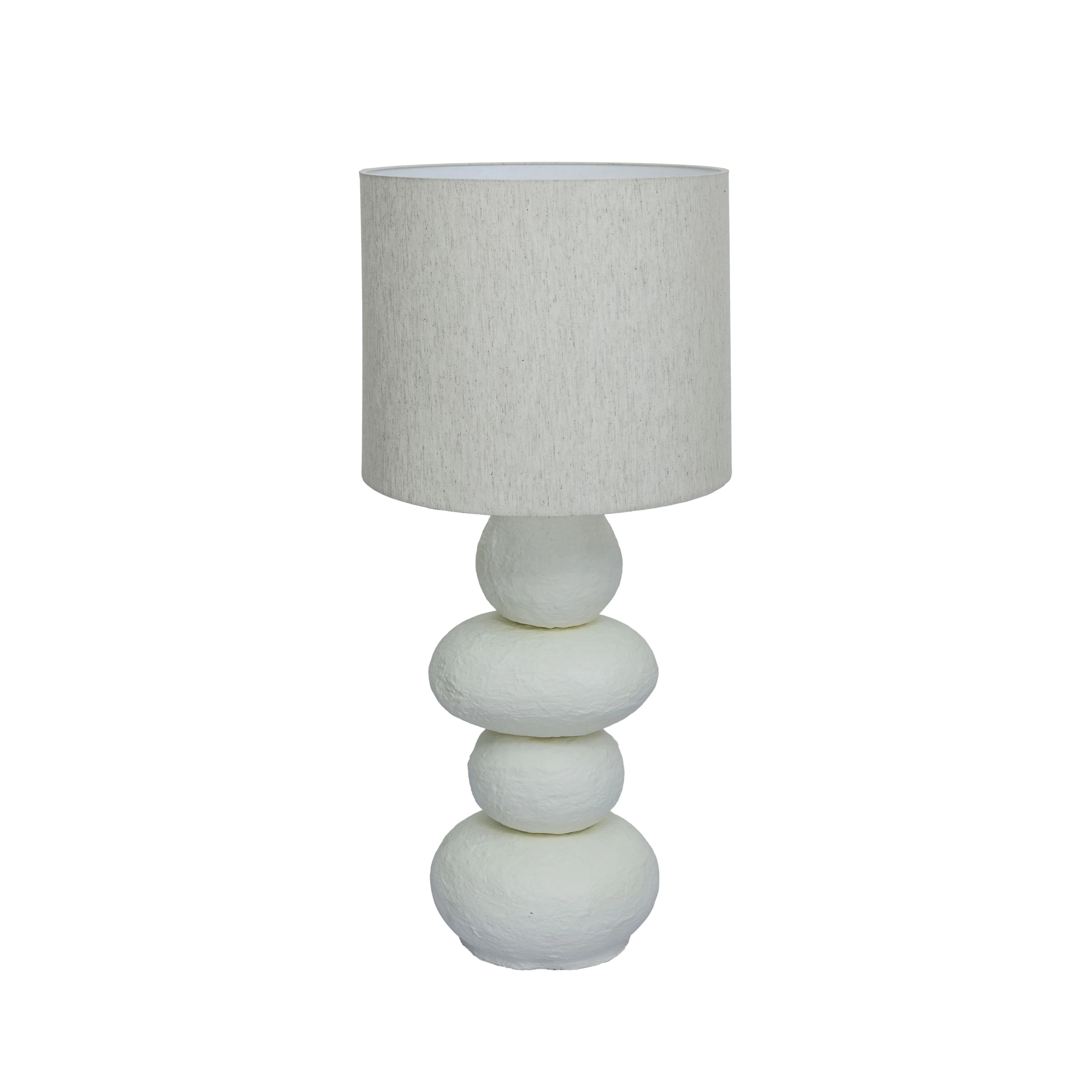 Pebble Cream Papier Mache Table Lamp