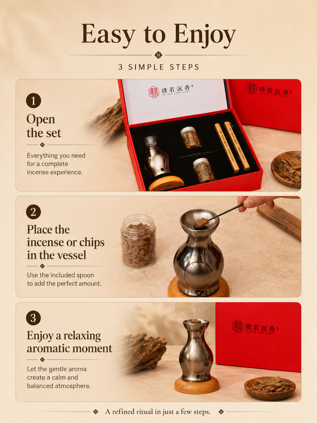 Premium Agarwood Incense Gift Set with Burner