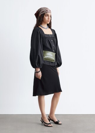 & Other Stories COTTON SQUARE-NECK BLOUSE