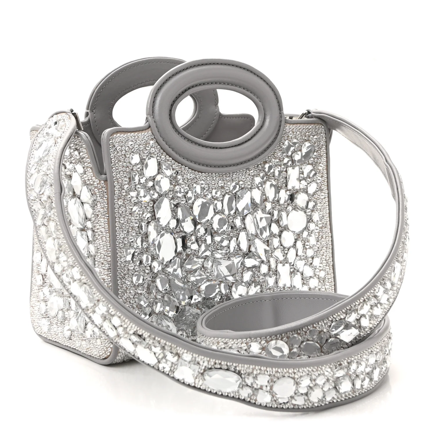 Crystal Mini Le Troisieme Shopping Bag Grey - Top Club