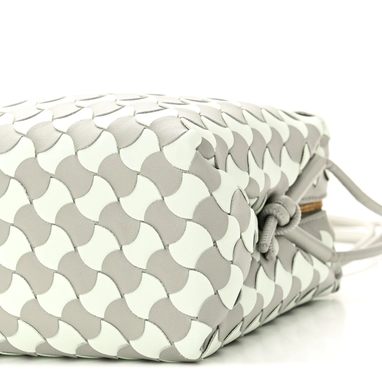 Nappa Wavy Bicolor Intrecciato Small Loop Camera Bag Agate Grey Glacier - Top Club
