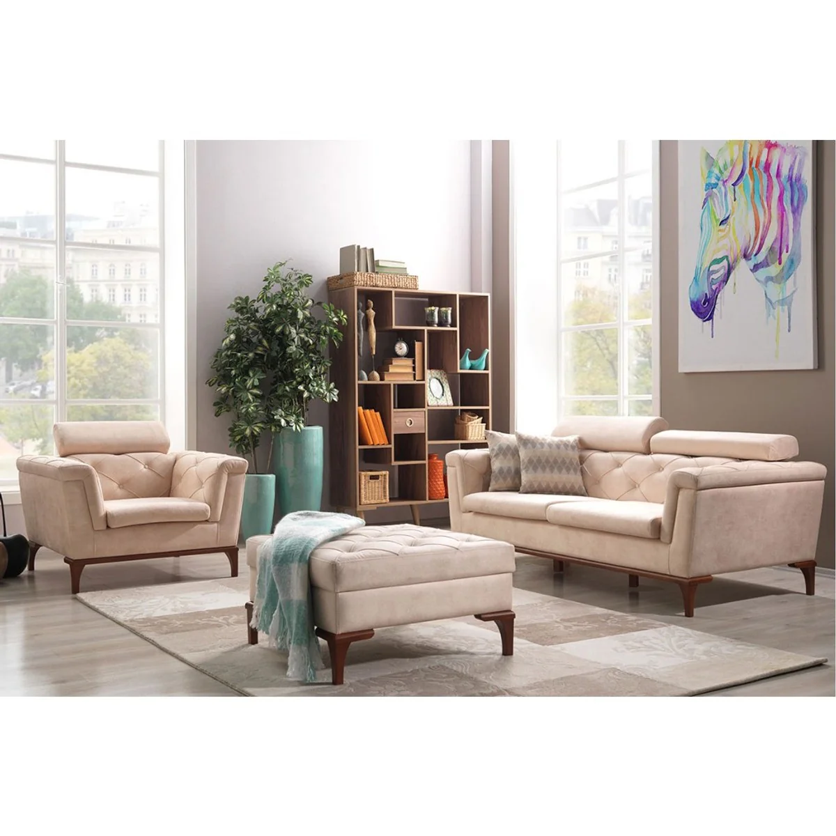 Designer Club Stool Paris Cream - Hotel Furniture - Chesterfield Design