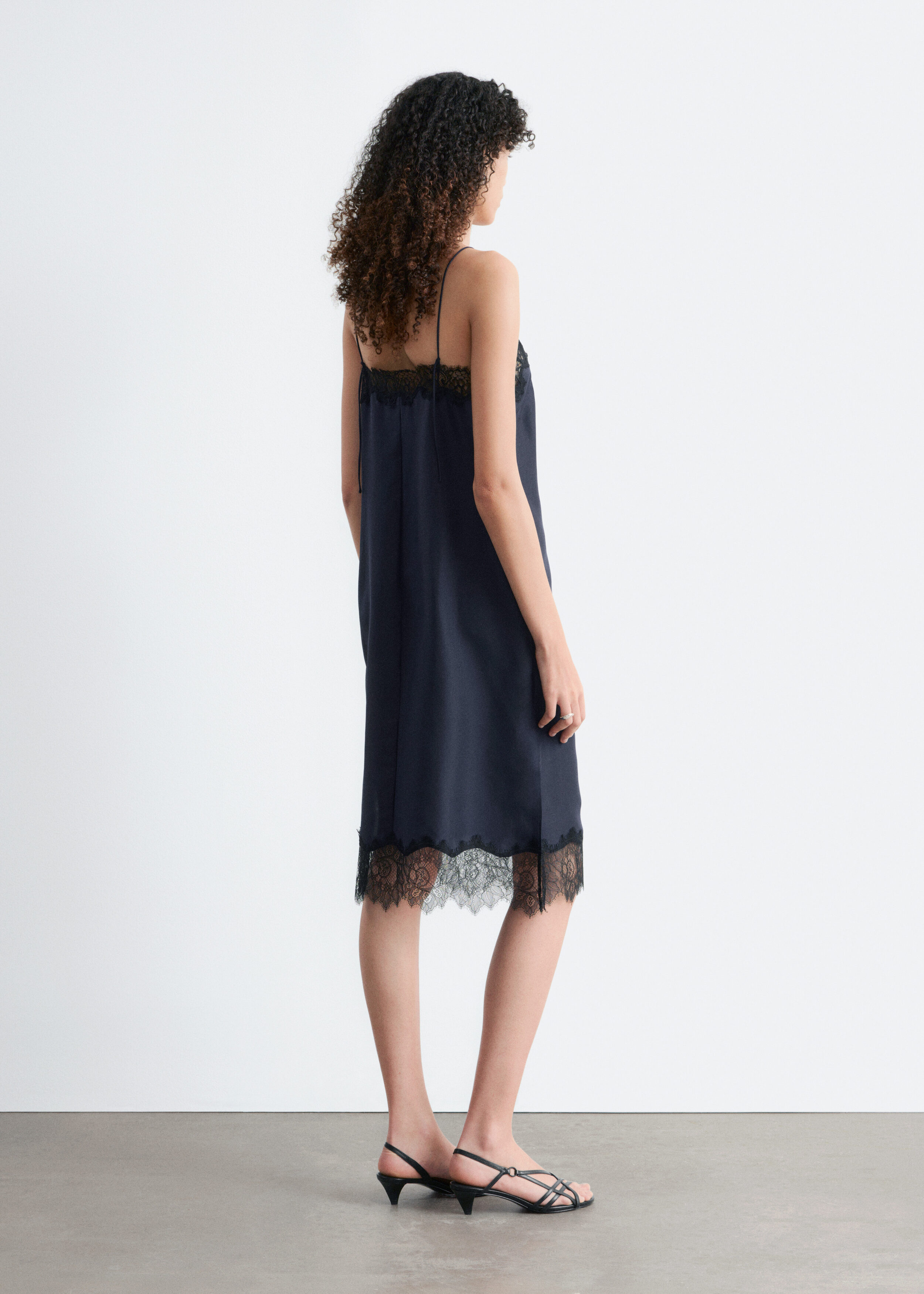 & Other Stories SILK SLIP MIDI DRESS