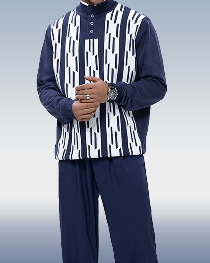 Suitmens Knitted Walking Suit Long Sleeve Suit 34