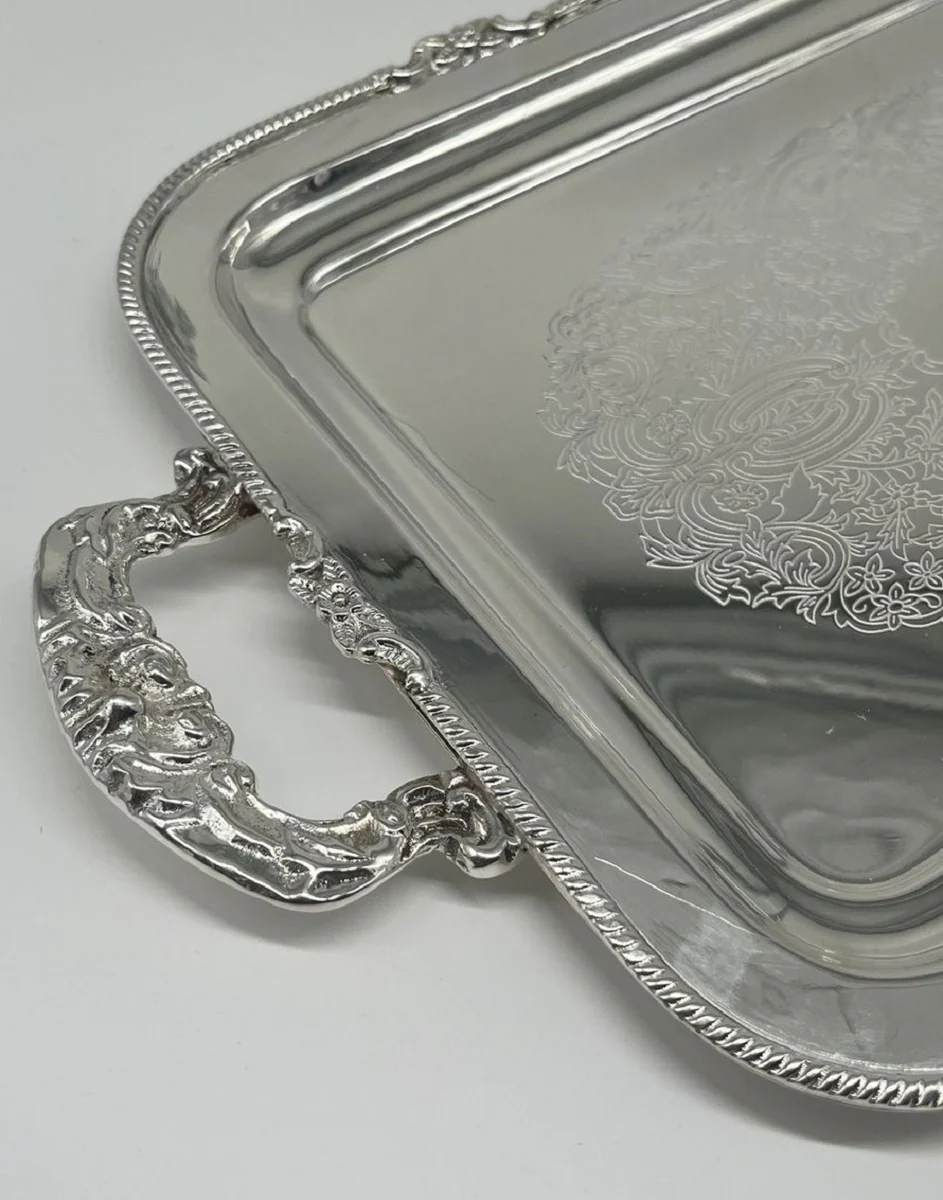 Pompöös by Luxury Baroque Serving Tray Crown Silver 47 cm - designed by Harald Glööckler