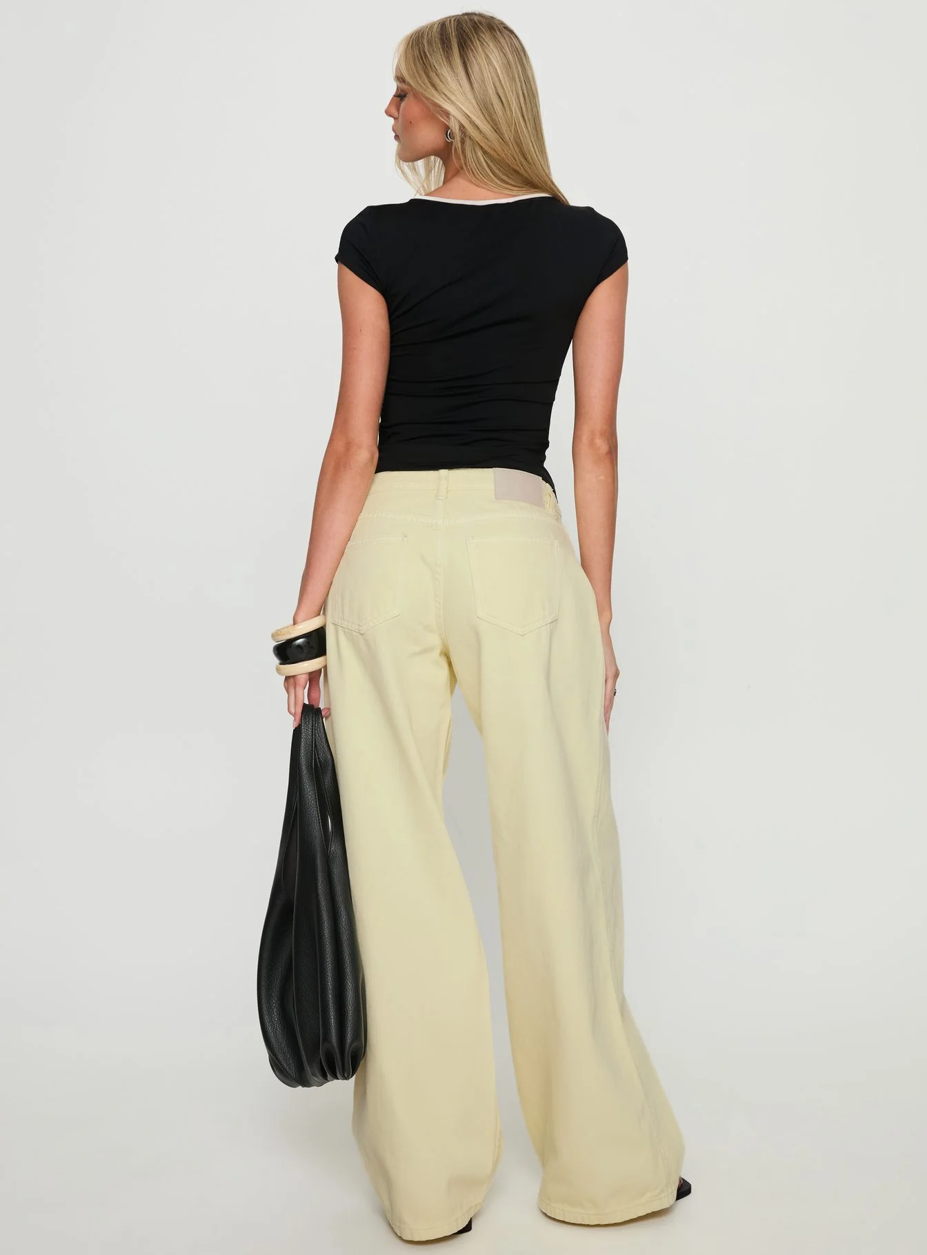 Ramos Low Rise Wide Leg Jeans Butter Lemon