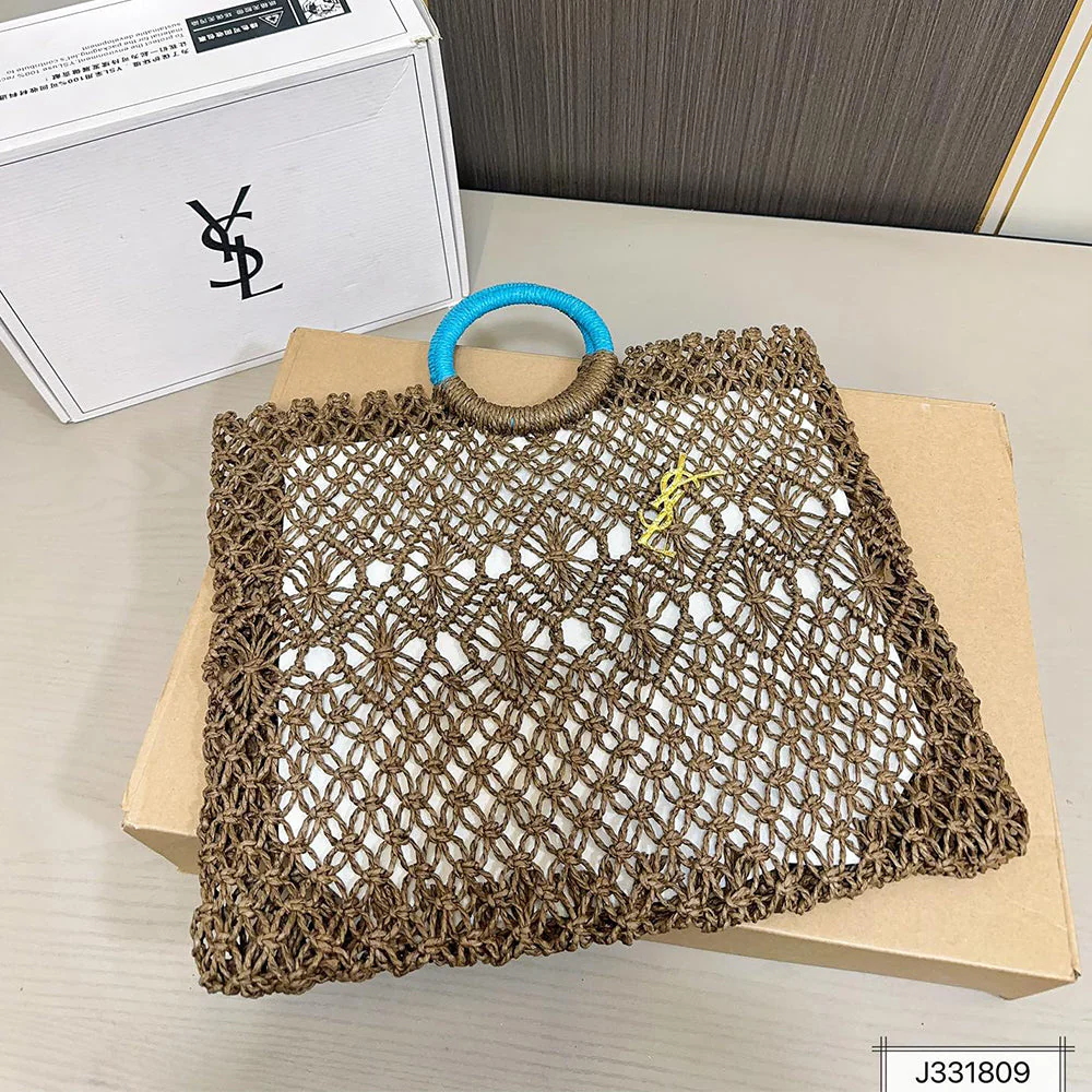 SAINT LAURENT YSL Woven Tote Bag 43x35cm - Top Club