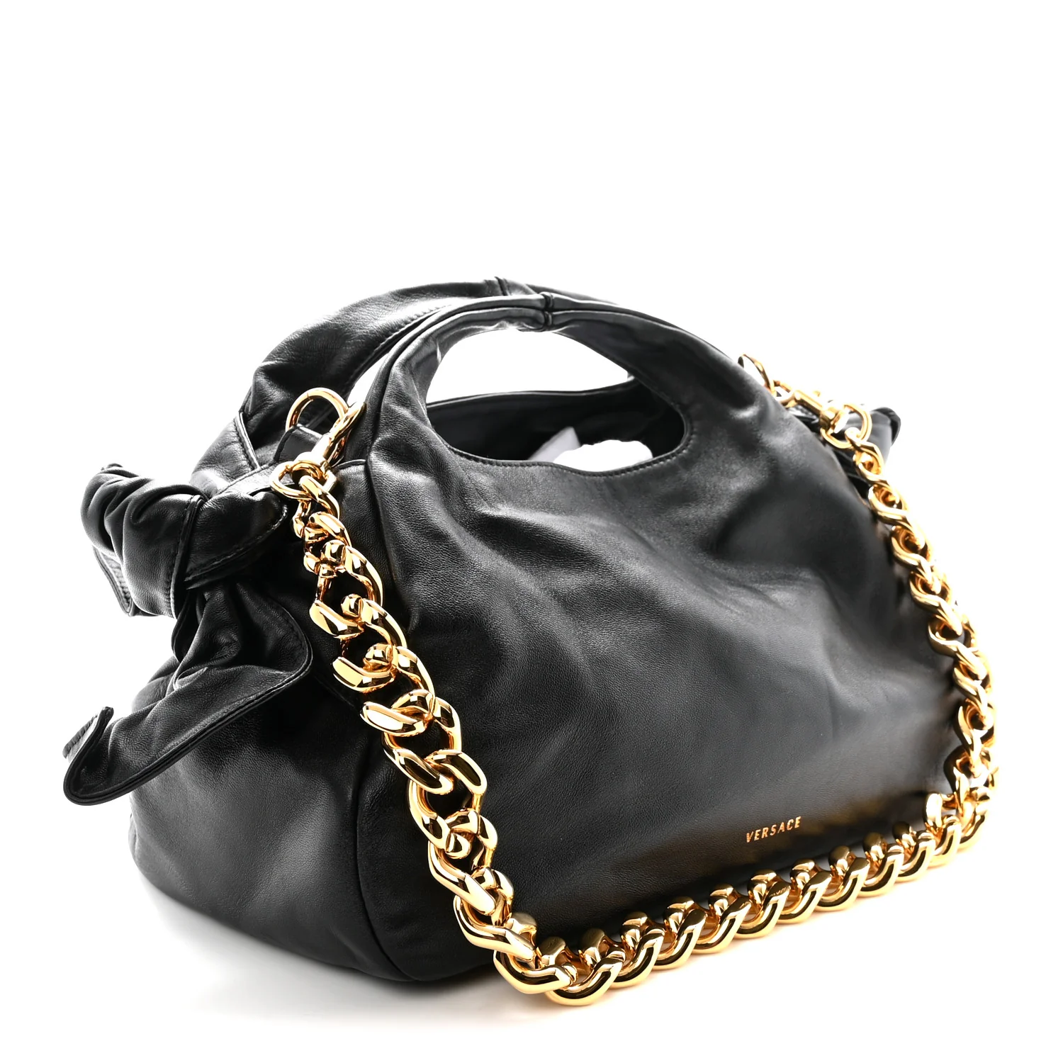 Nappa Medusa Chain Shoulder Bag Black - Top Club