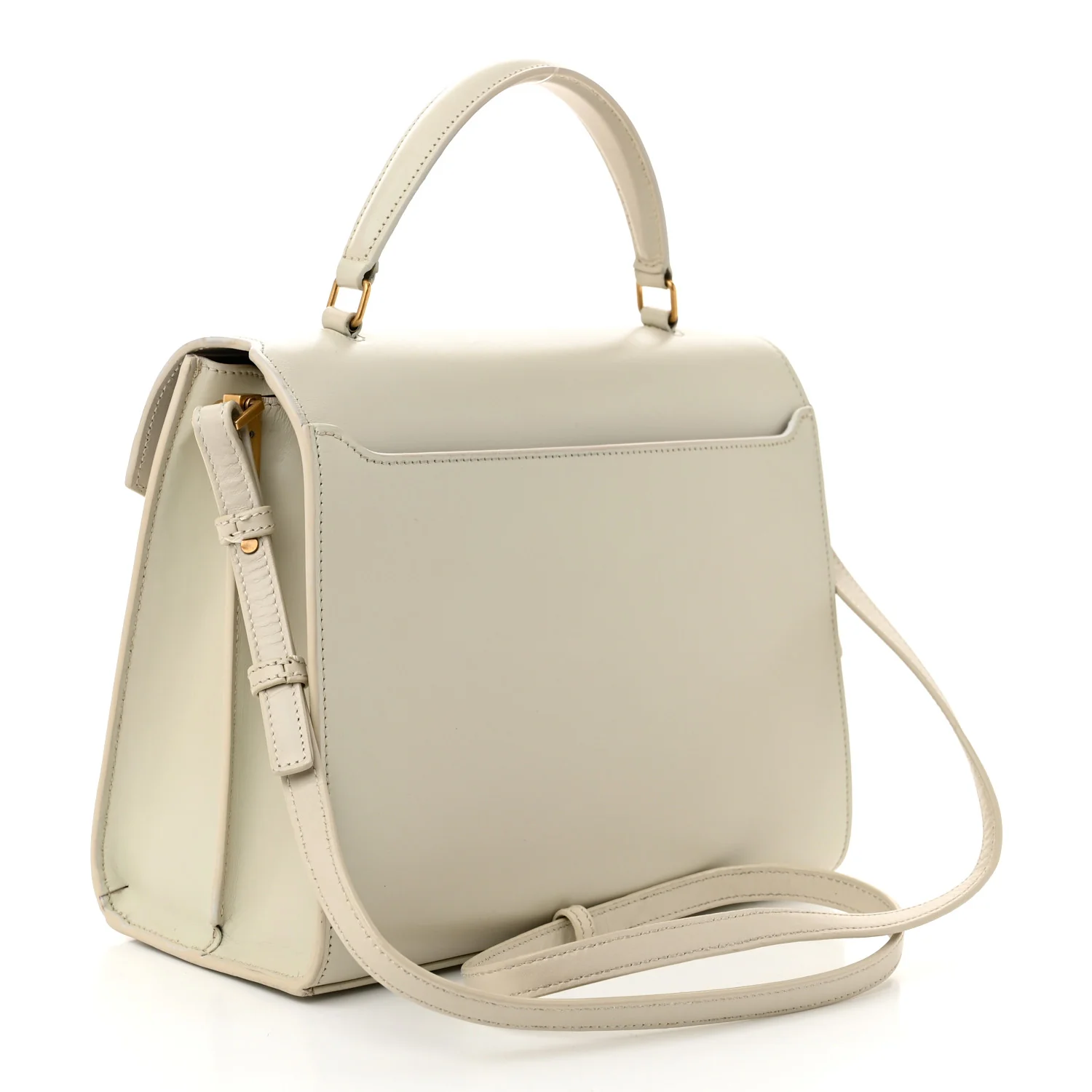 Smooth Calfskin Medium Classic Monogram Cassandra Top Handle Crema Soft Rouge Legion - Top Club